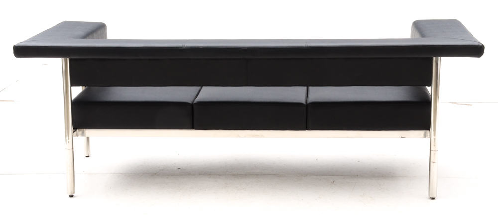 Black Vinyl Modern Sofa