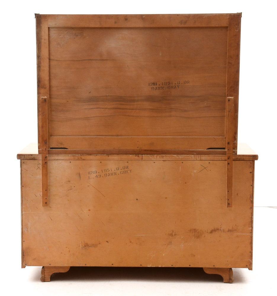 Mid Century Modern Low Chest of Drawers with Mirror