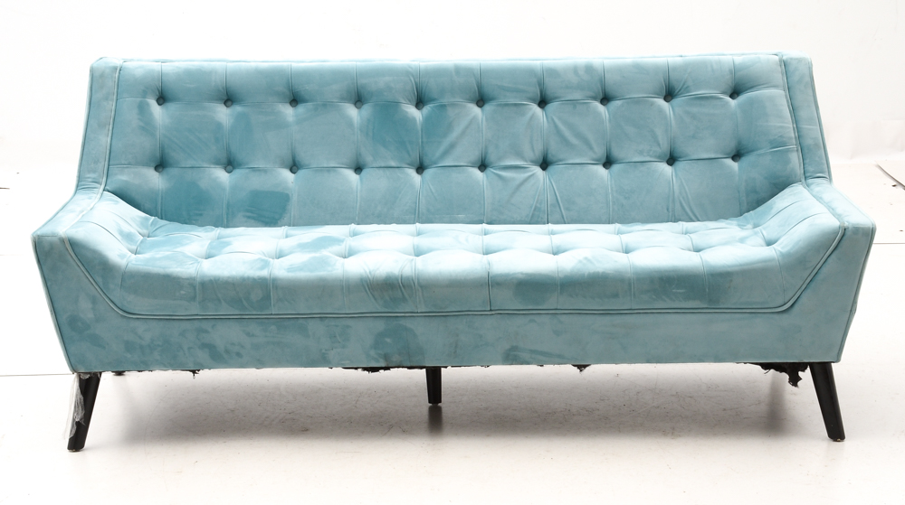 Zuo Modern "Nantucket" Sofa in Aqua Blue