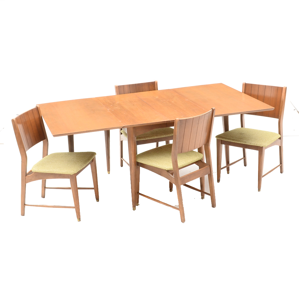 Vintage Gate-Leg Dining Table and Chairs