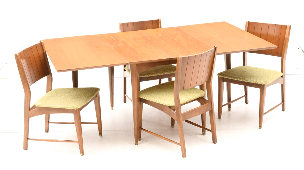 Vintage Gate-Leg Dining Table and Chairs