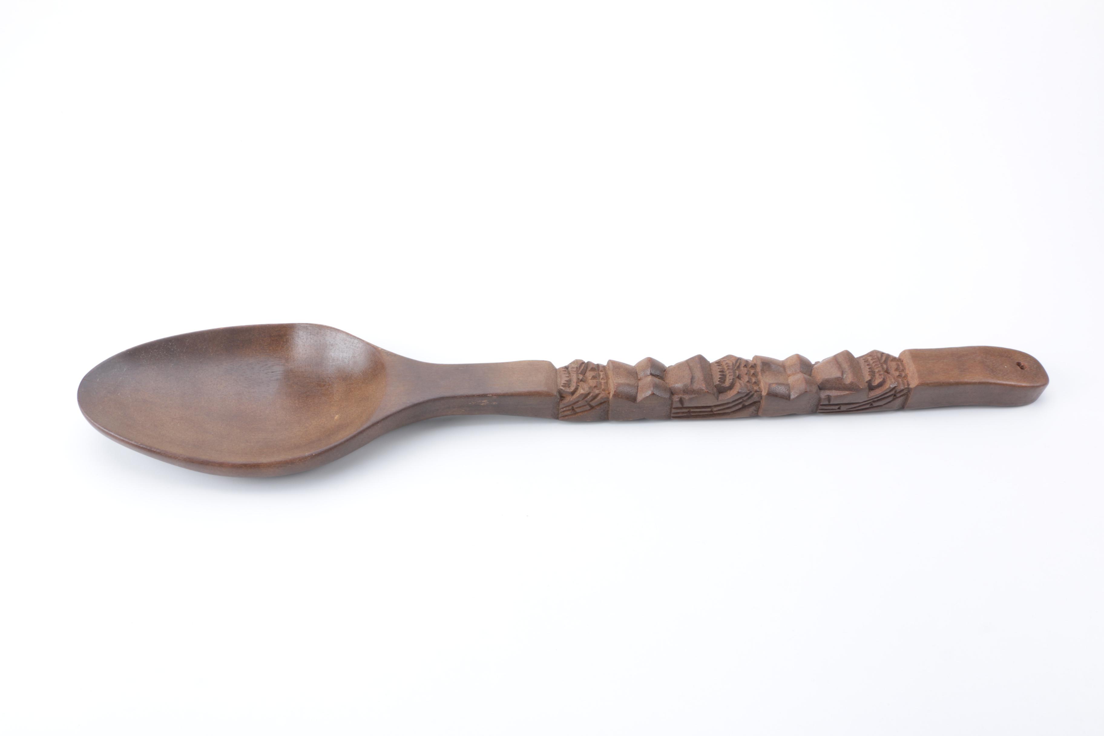 Oversized Wooden Fork and Spoon