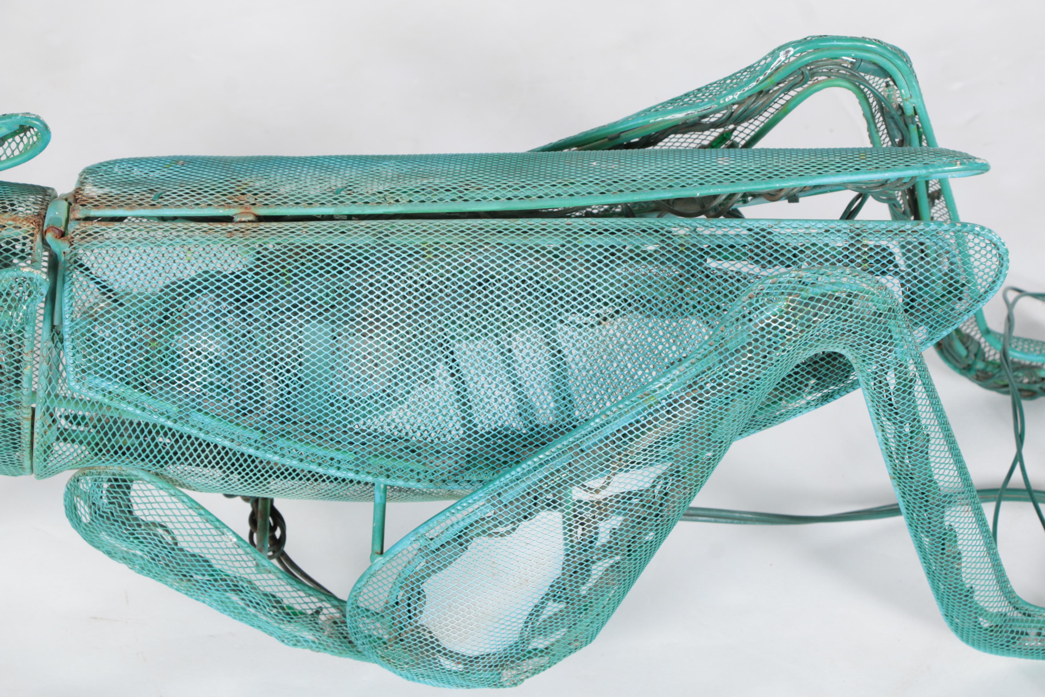 Large Lighted Metal Grasshopper