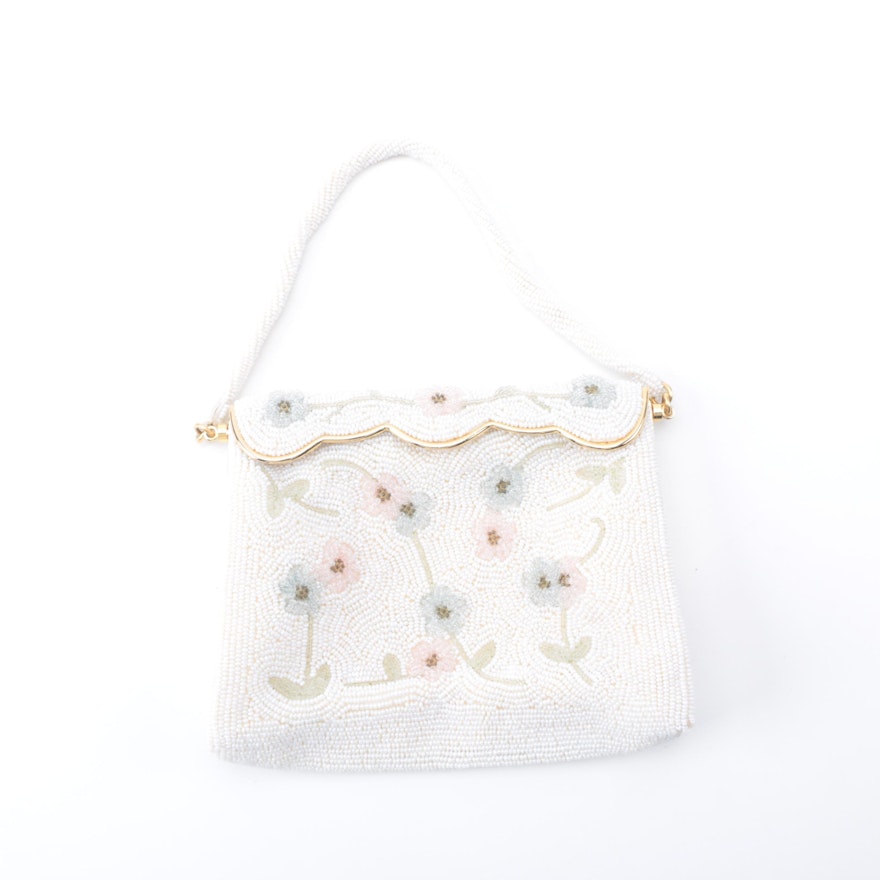 Vintage Beaded Floral Handbag