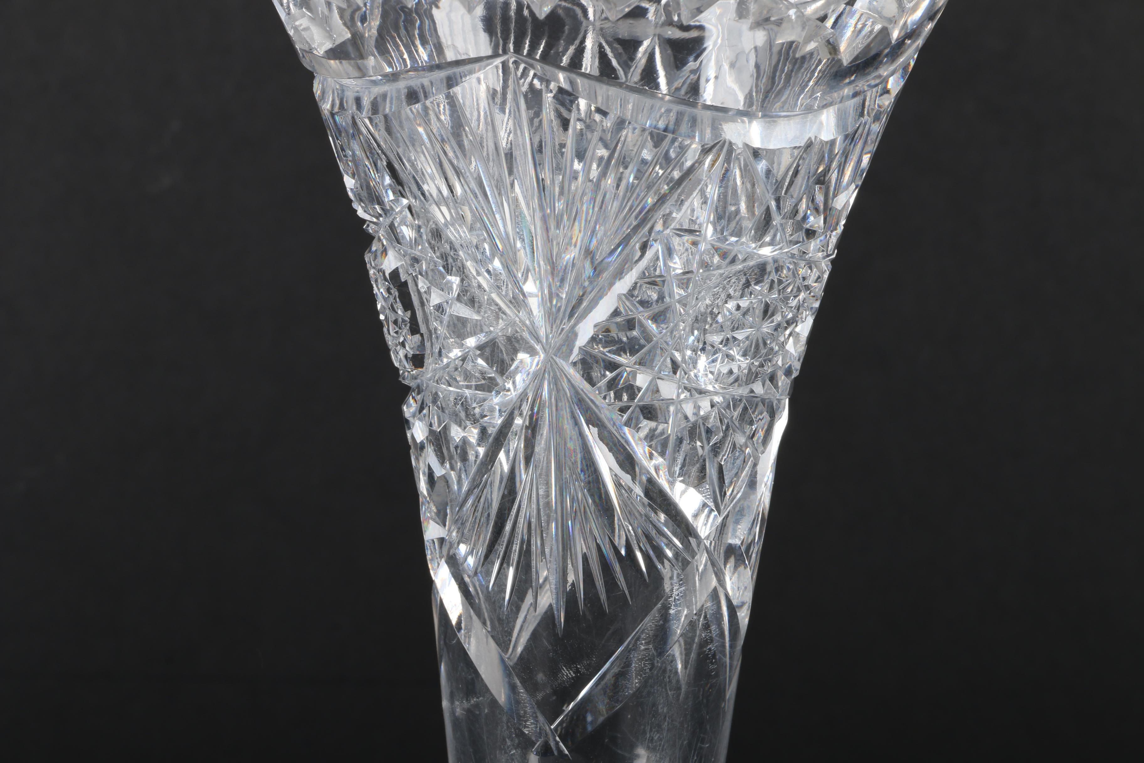 American Brilliant Cut Bud Vase