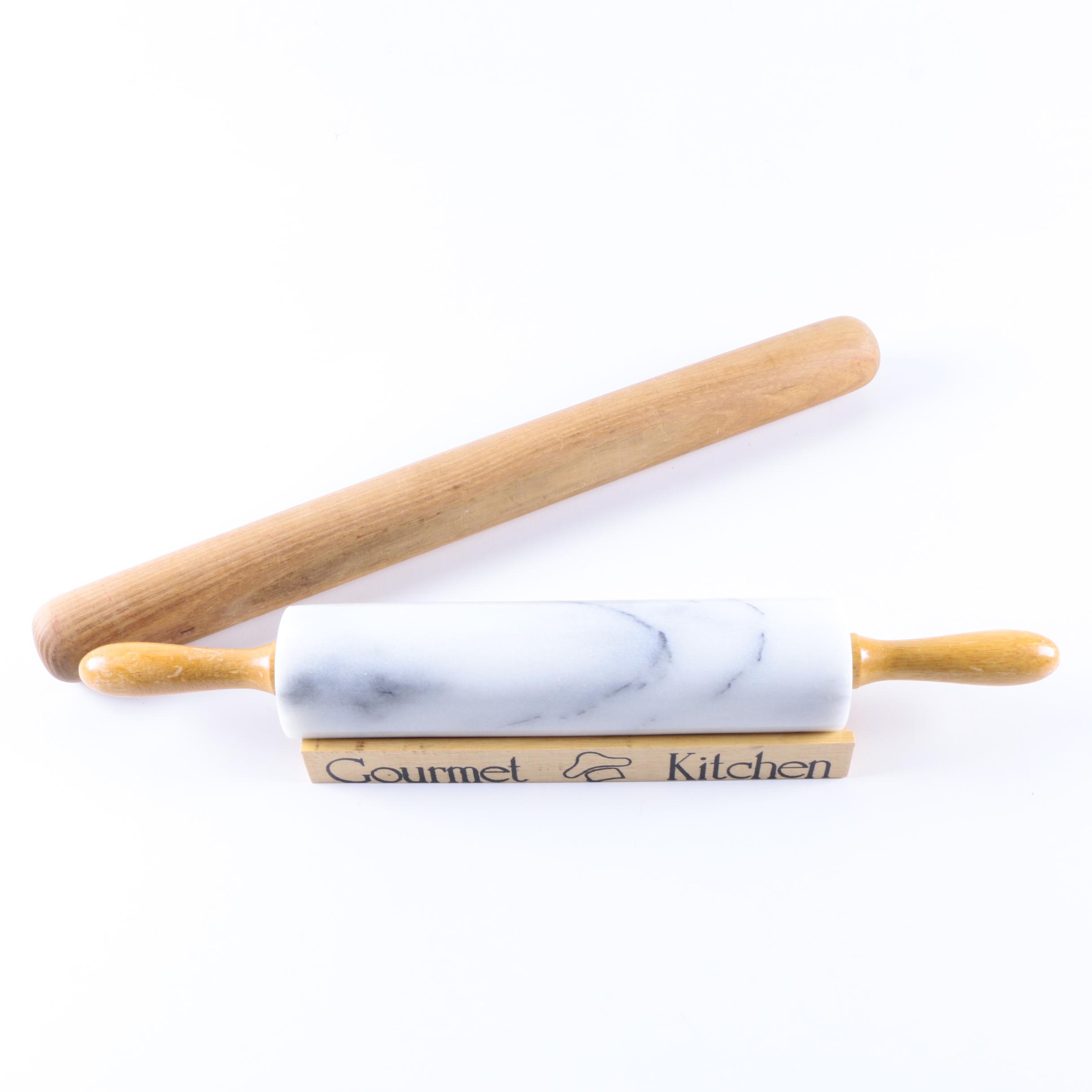 Pair of Rolling Pins Including Himark