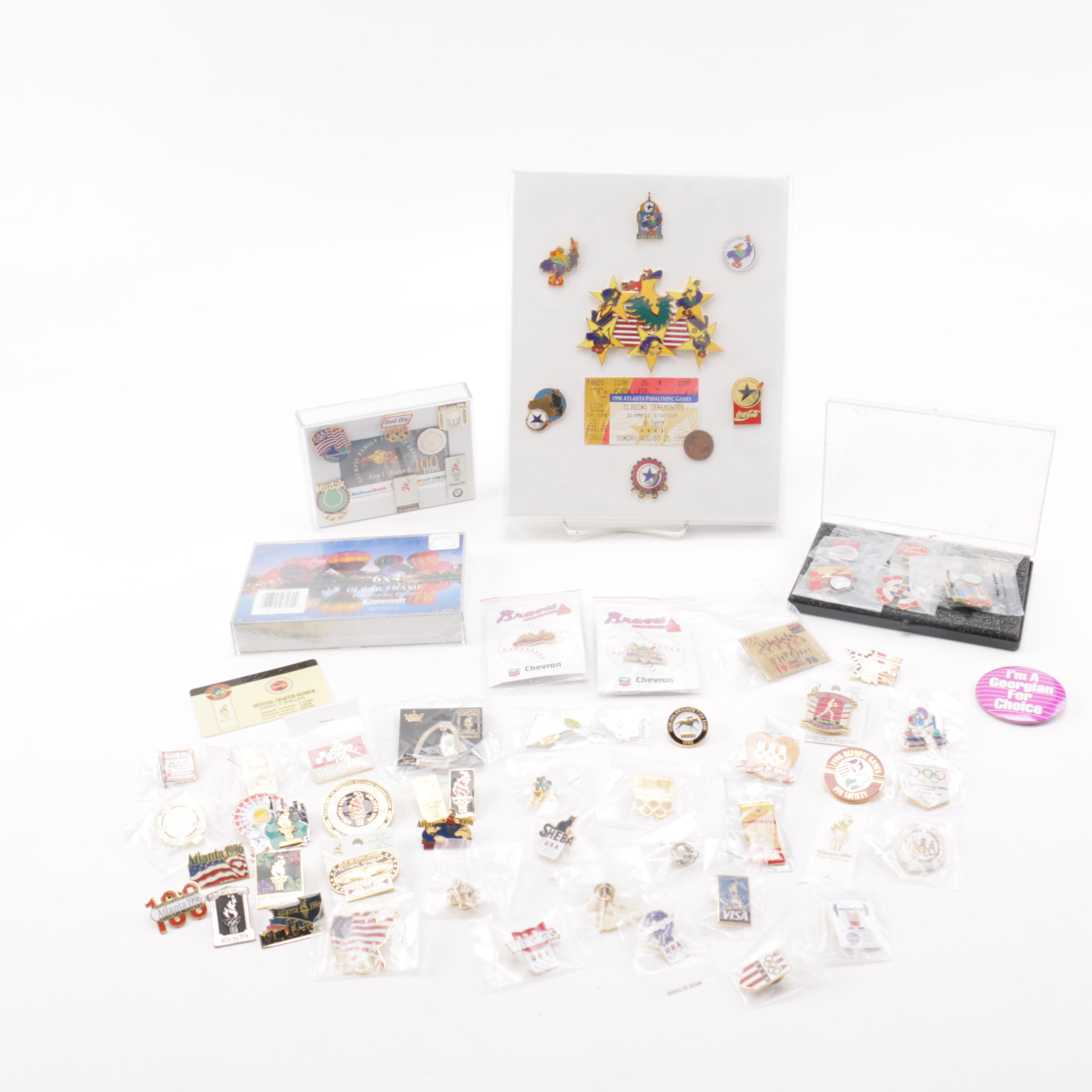 Collection of Pins Including 1996 Olympics in Atlanta