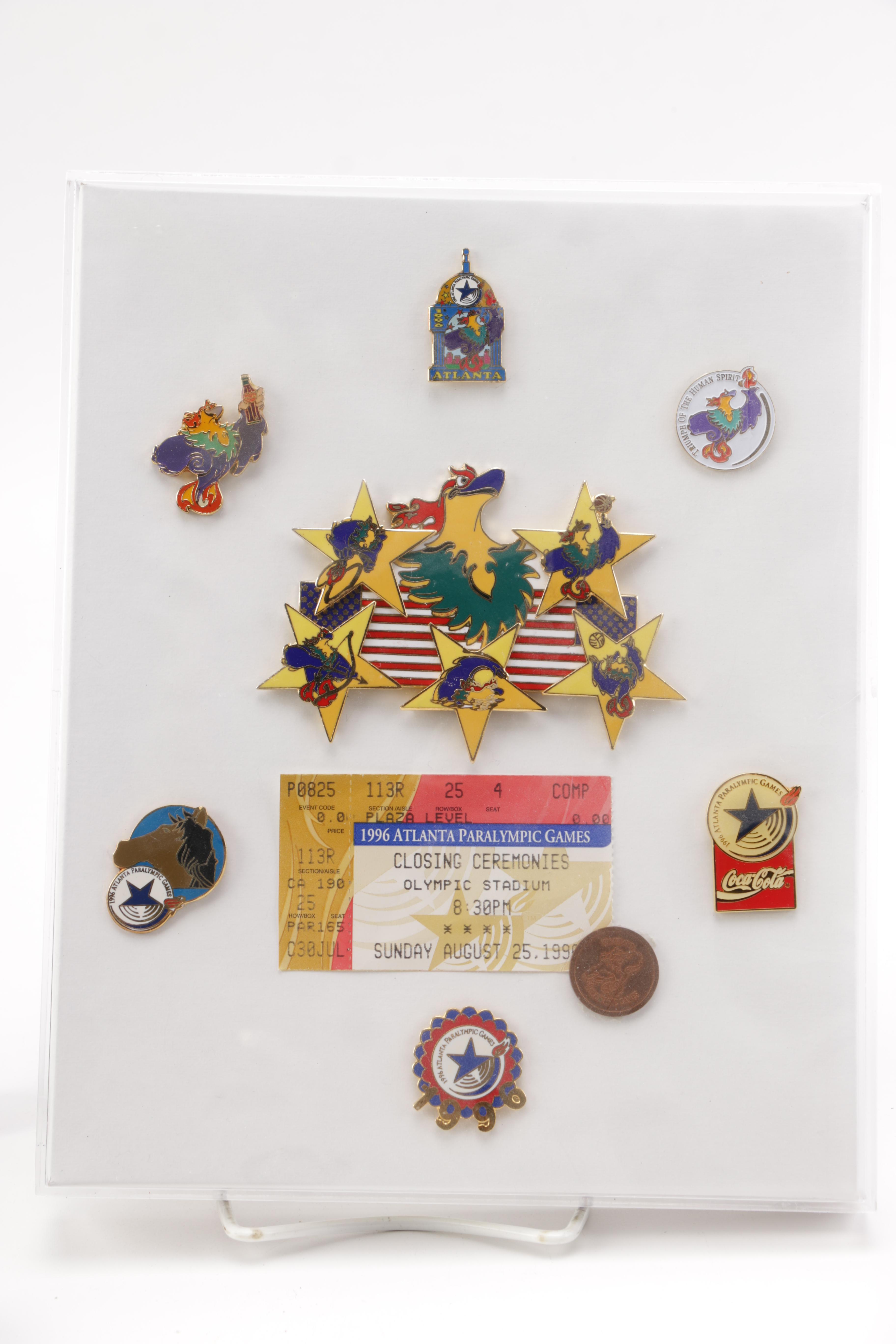 Collection of Pins Including 1996 Olympics in Atlanta