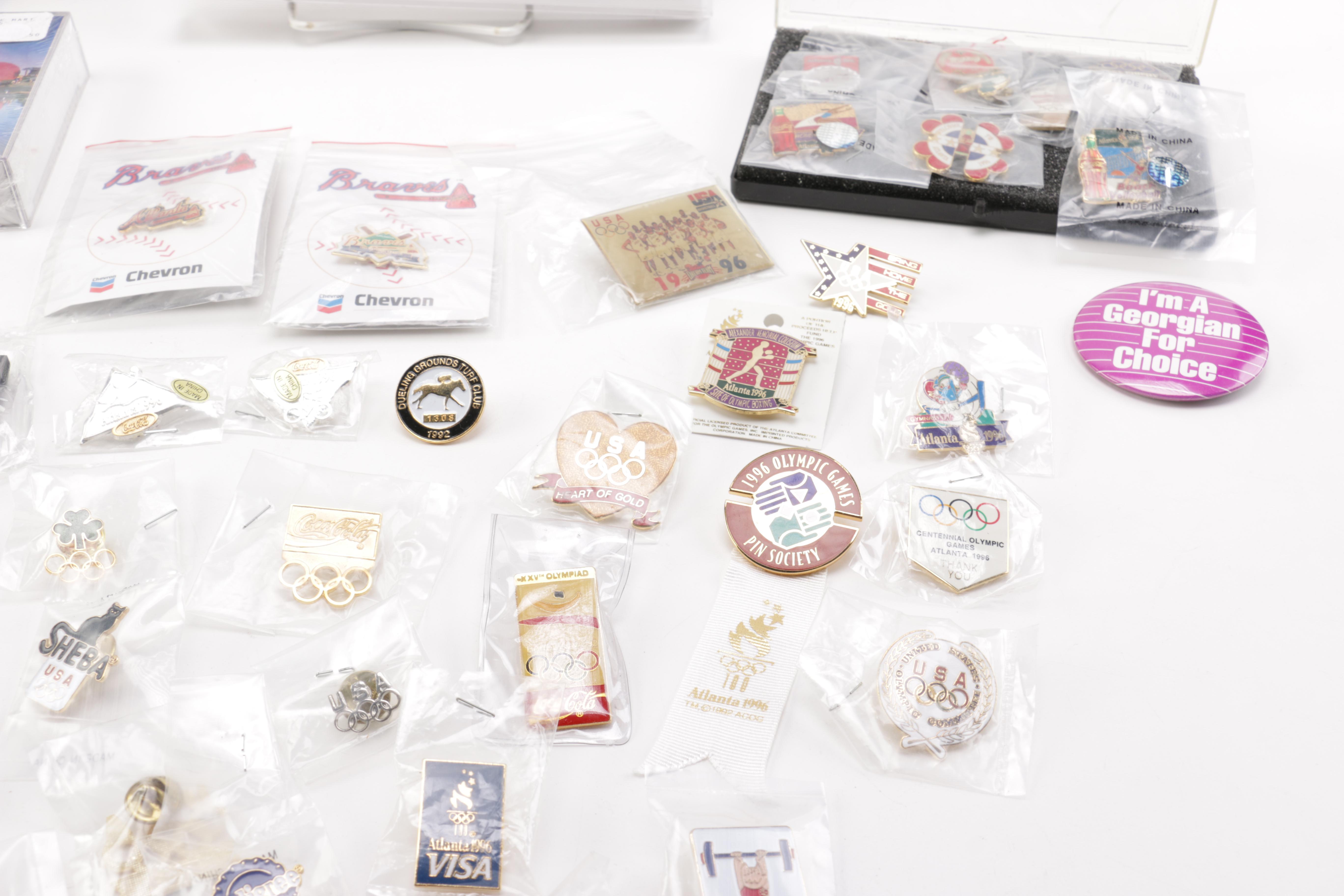 Collection of Pins Including 1996 Olympics in Atlanta