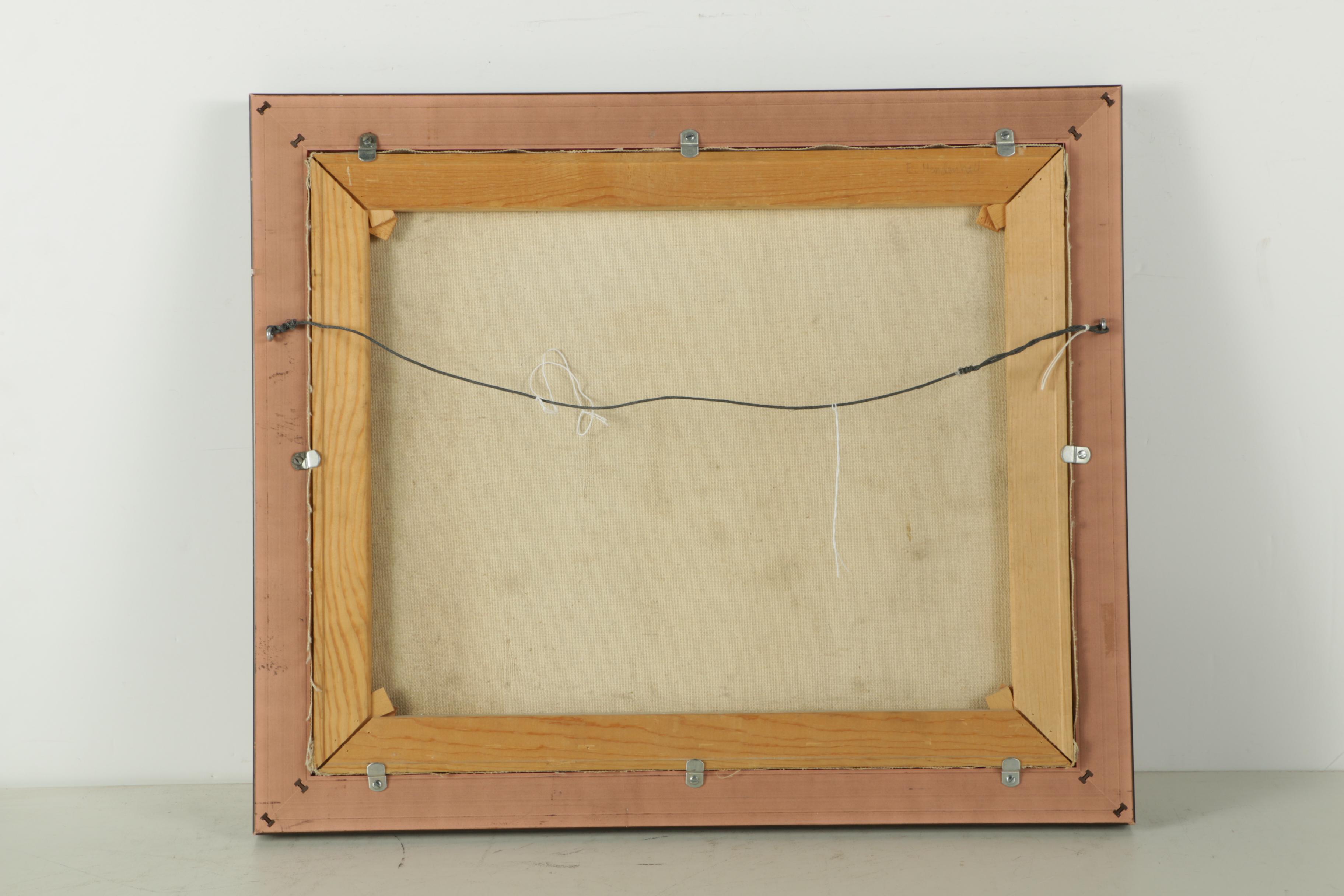 E. Mendenhall Oil Painting of a Landscape on Canvas