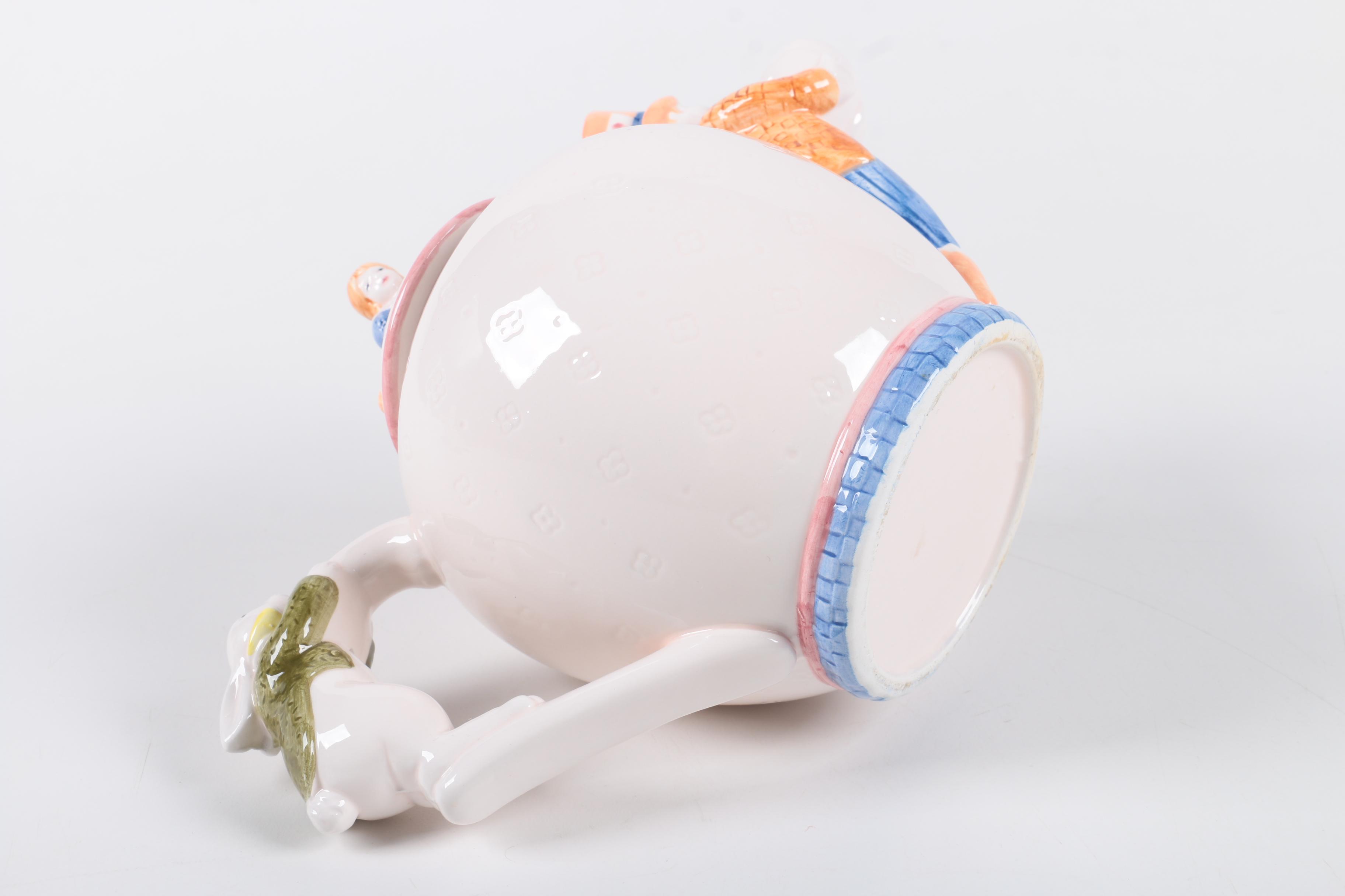 Ceramic "Alice in Wonderland" Teapot and Figurines