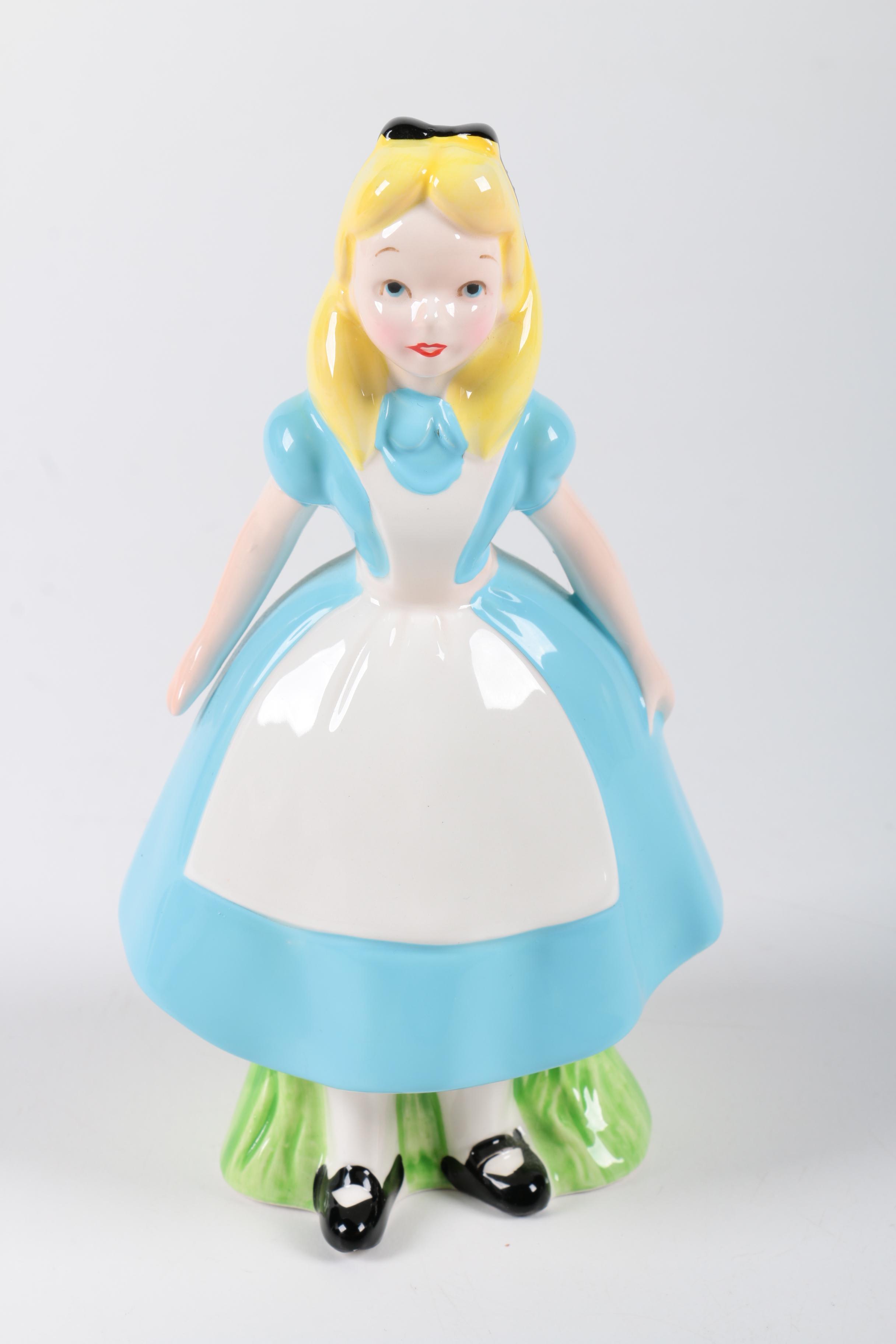 Ceramic "Alice in Wonderland" Teapot and Figurines