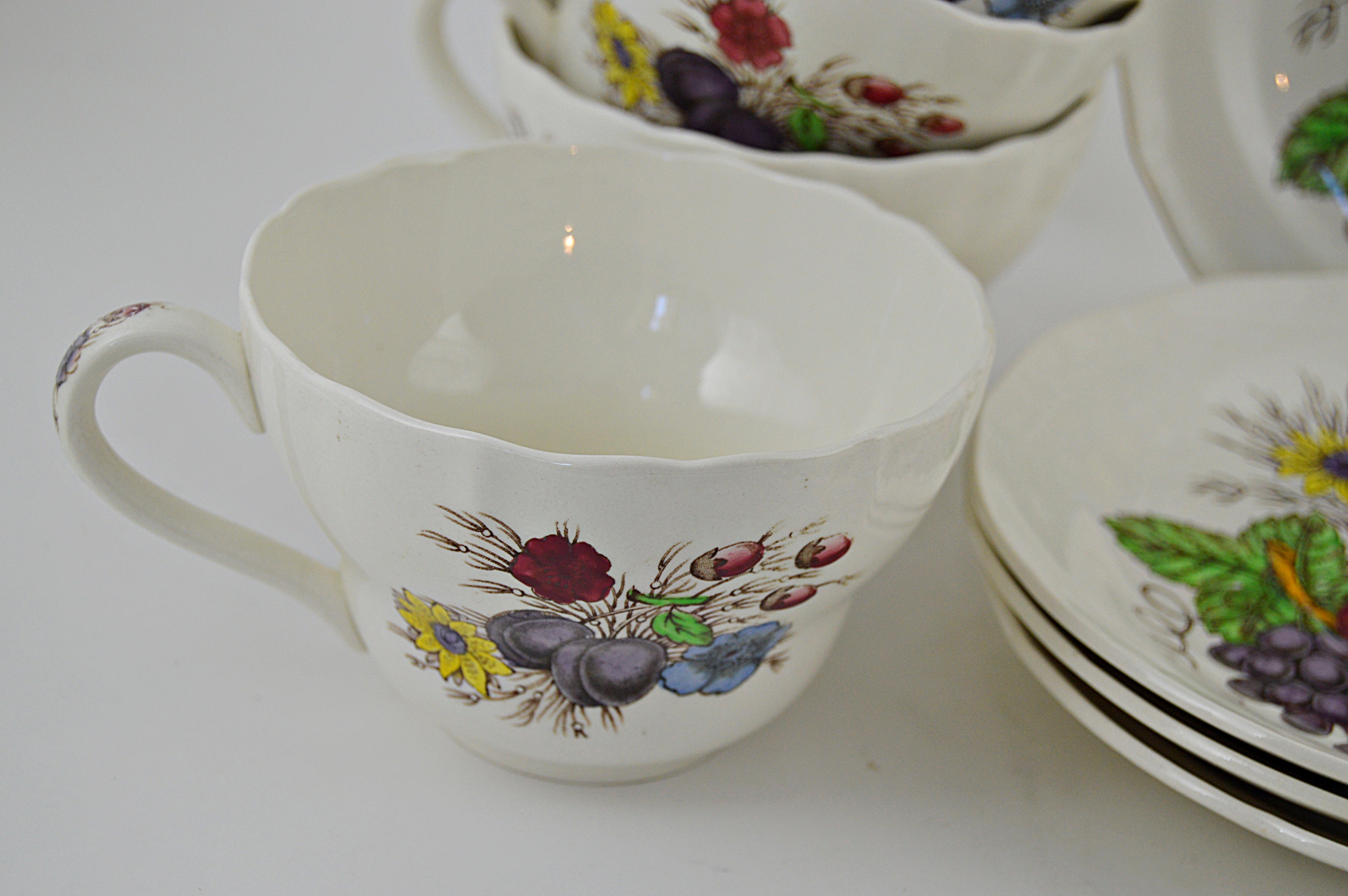 Vintage Copeland Spode "Reynolds" Bone China Teacups and Saucers