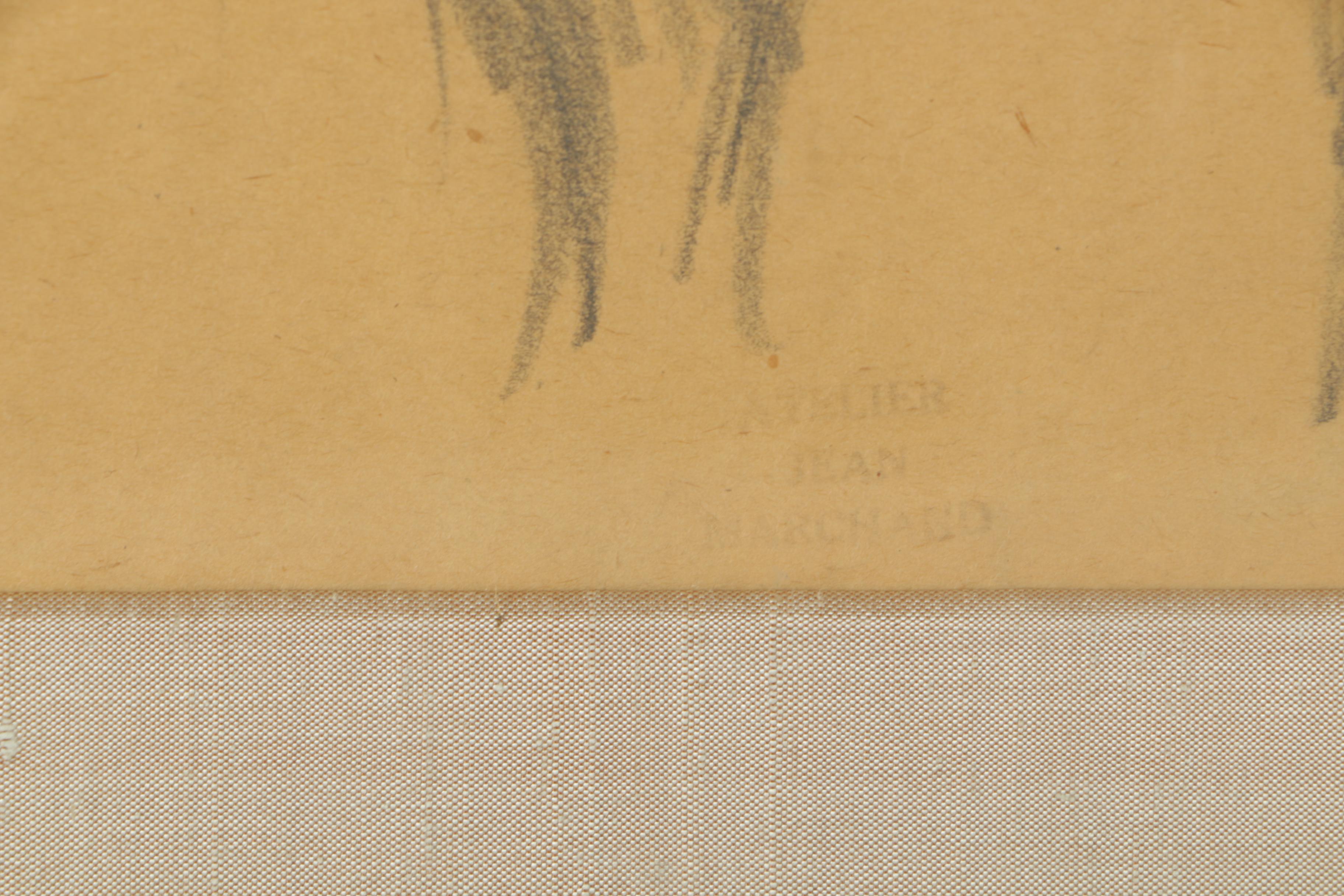 Jean Marchand Graphite Drawing of Young Girl