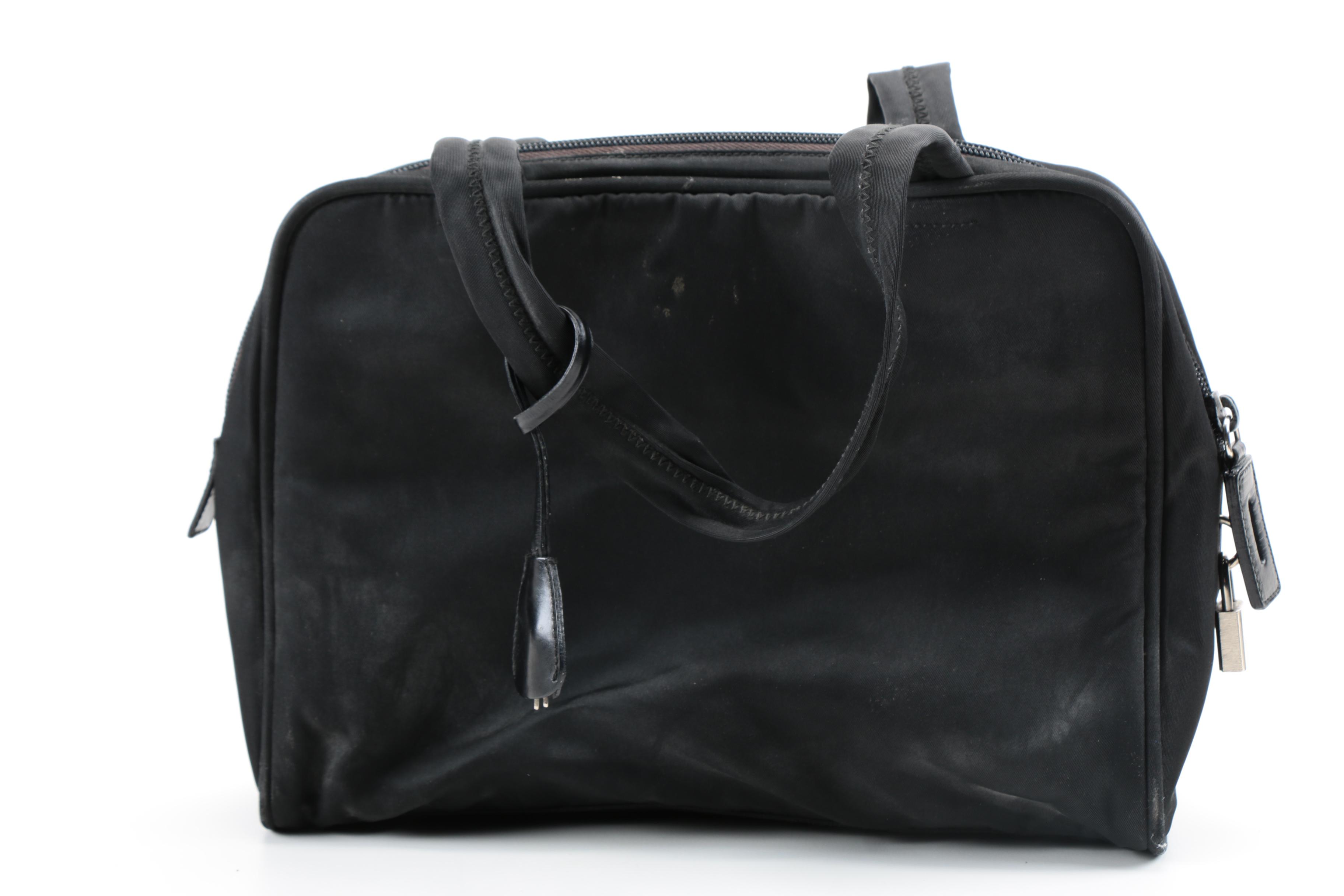 Prada Black Nylon Handbags and Wallet