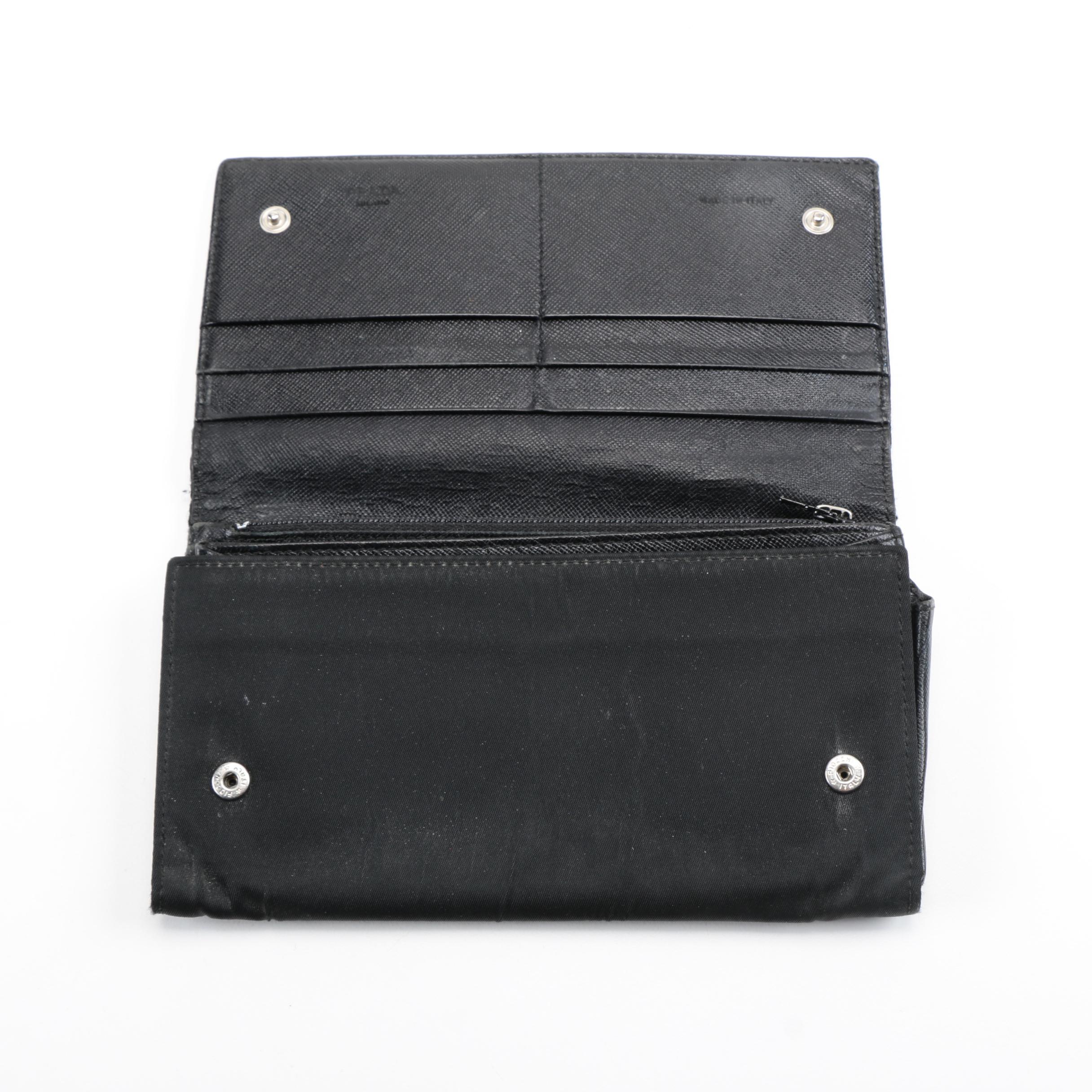 Prada Black Nylon Handbags and Wallet