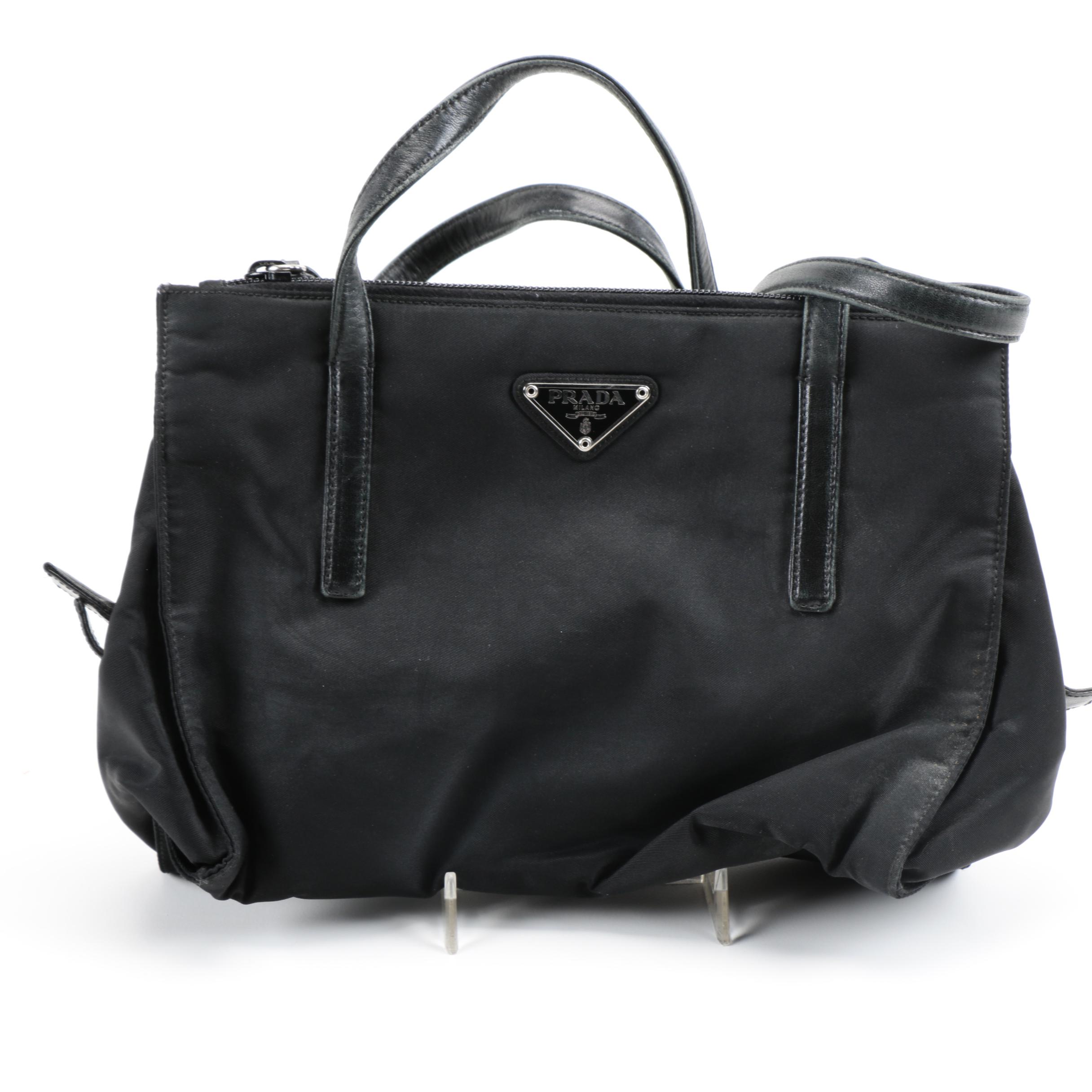 Prada Black Nylon Handbags and Wallet