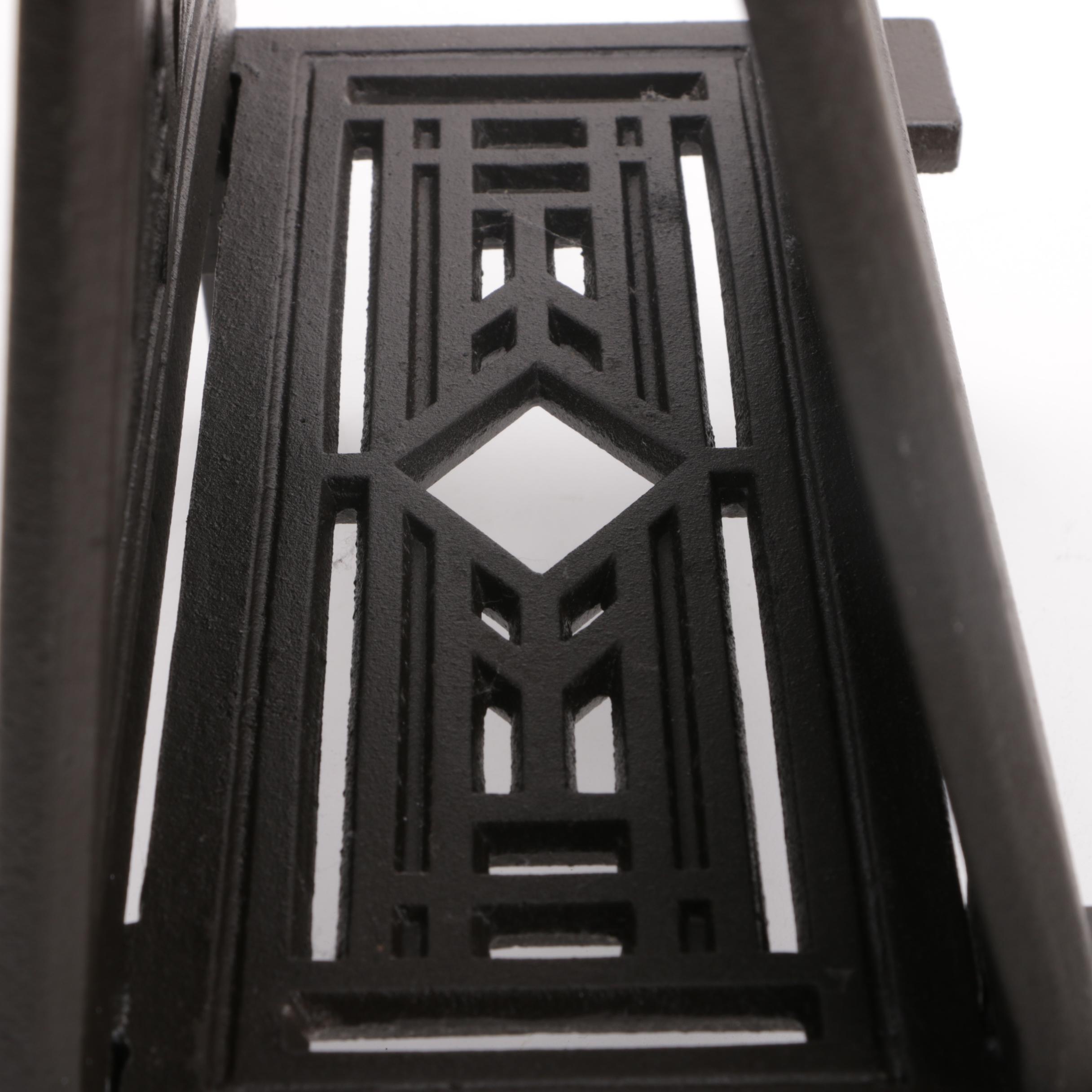 Frank Lloyd Wright "Lake Geneva" Style Cast Iron Magazine Holder