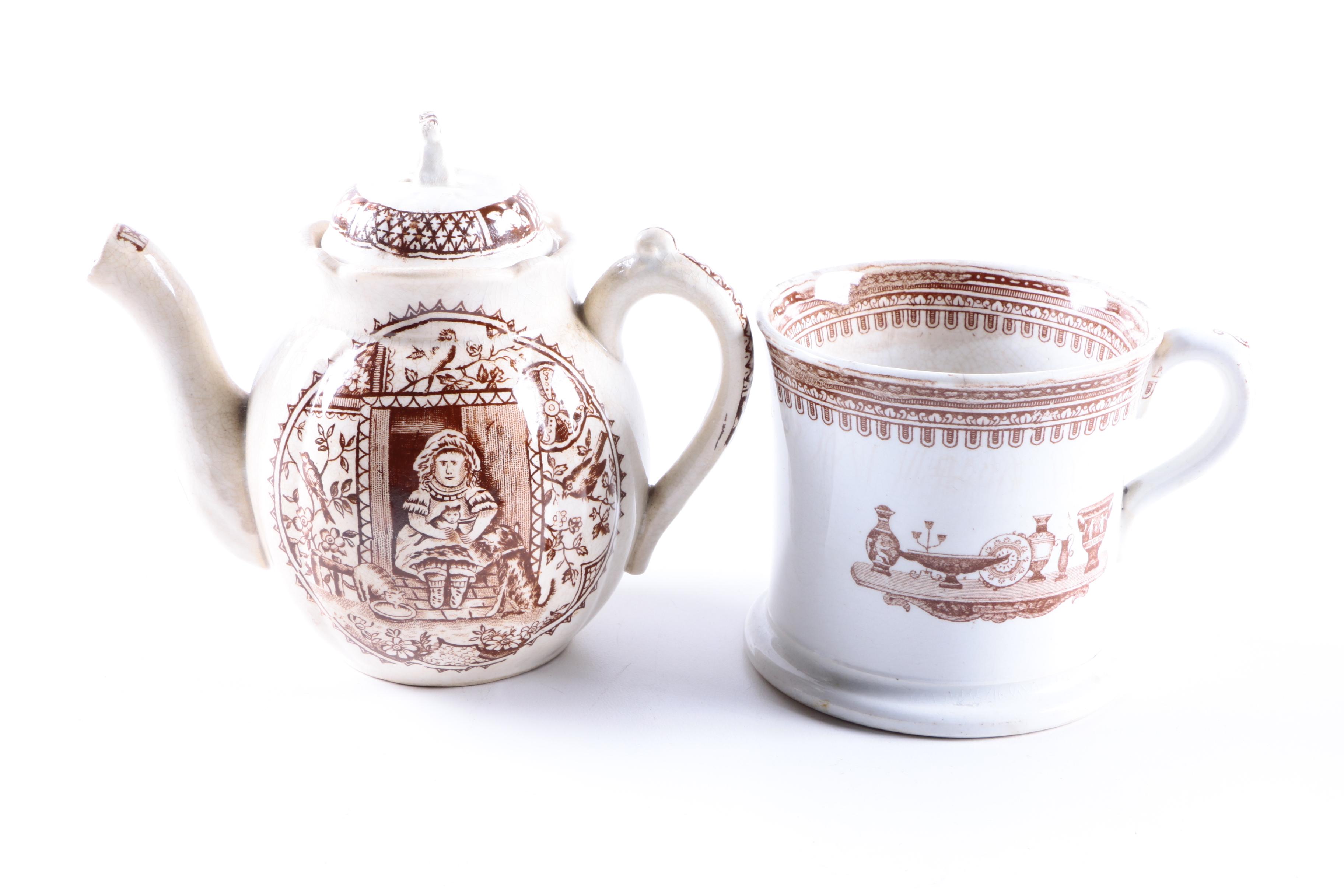 Antique English Ceramic Plates and Cups