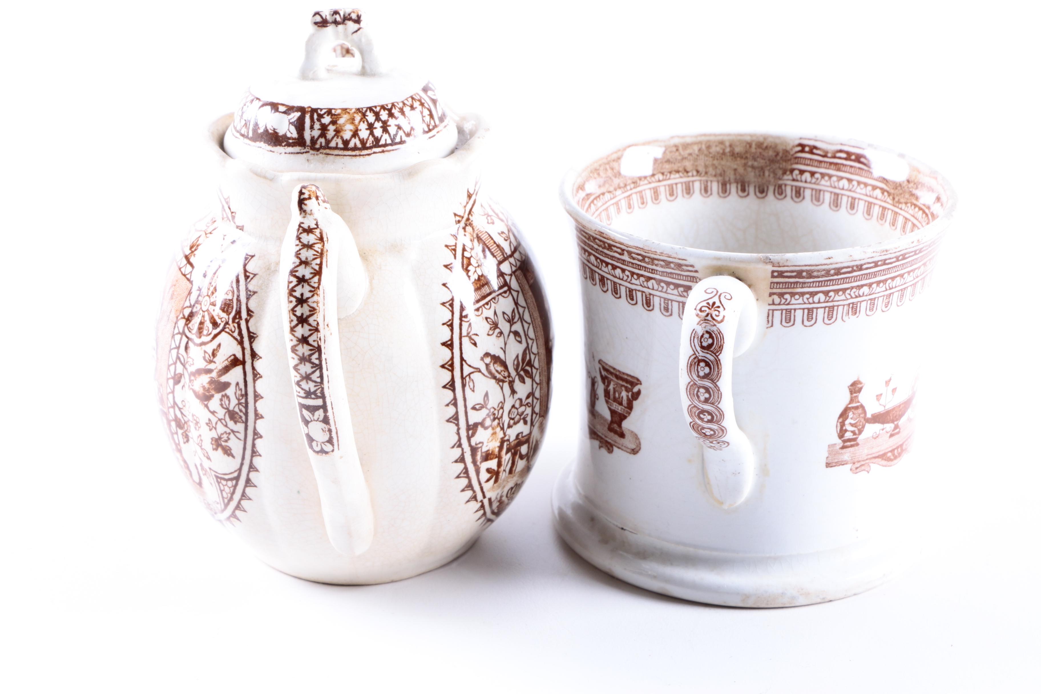 Antique English Ceramic Plates and Cups