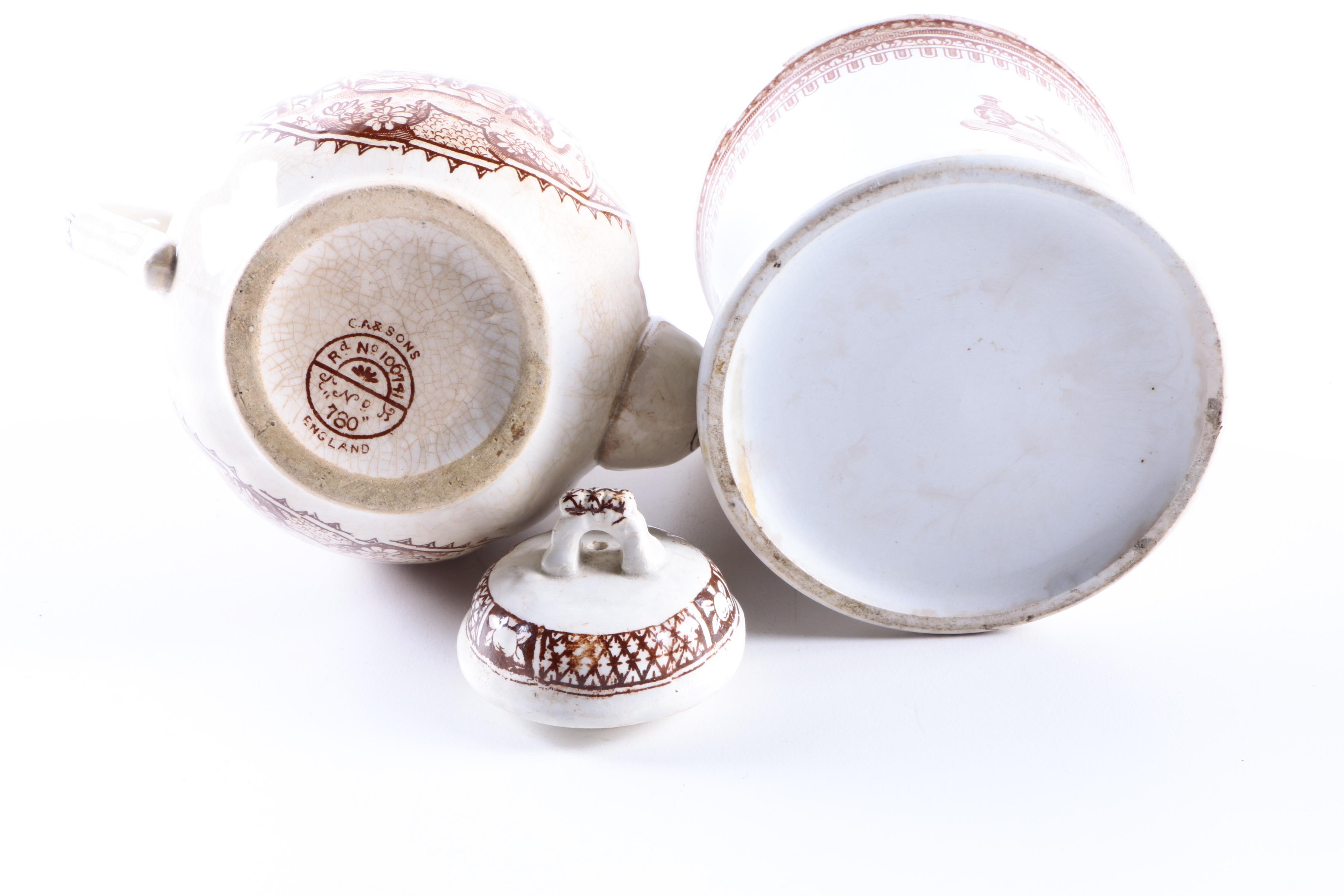 Antique English Ceramic Plates and Cups