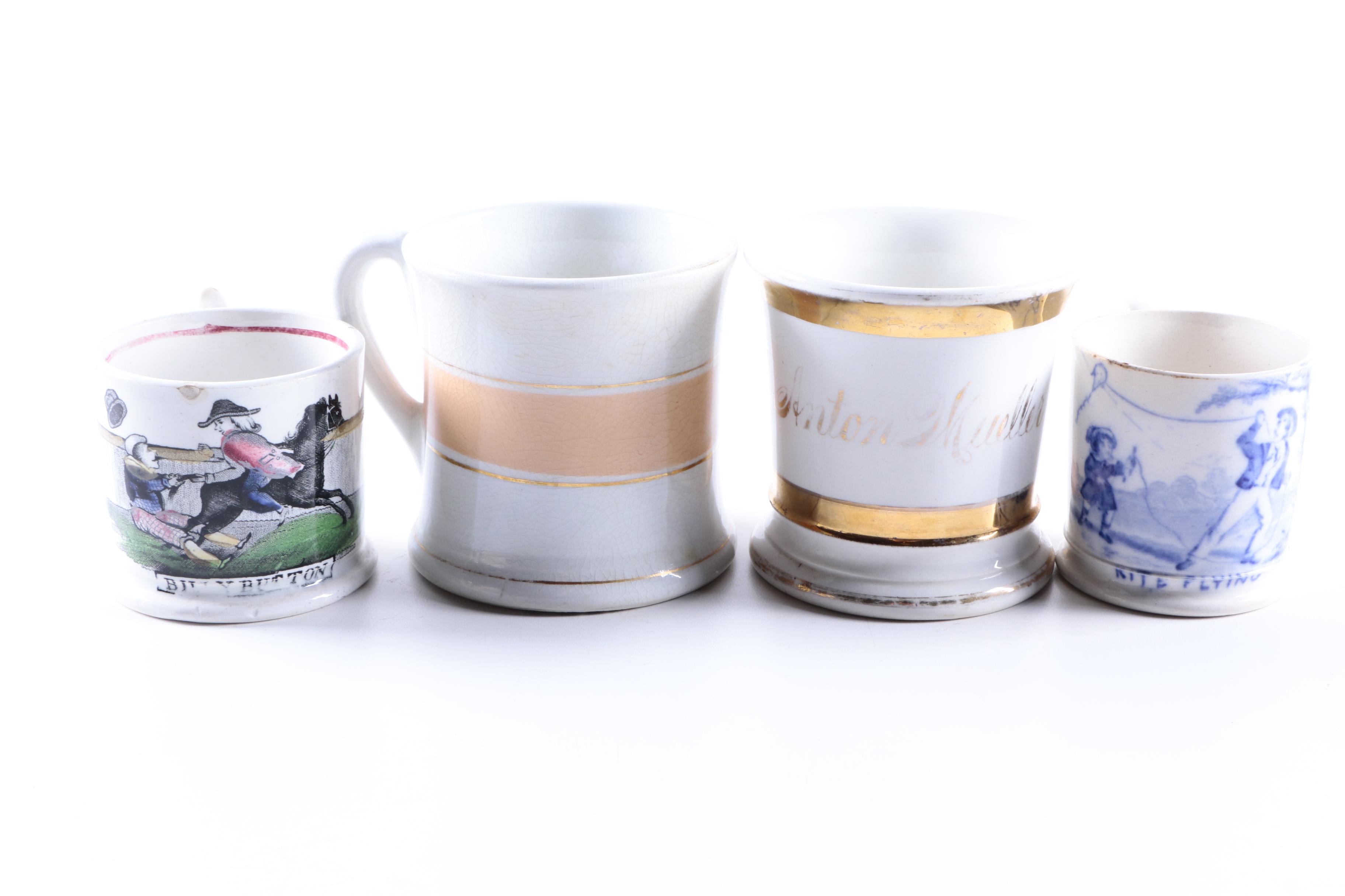 Antique English Ceramic Plates and Cups