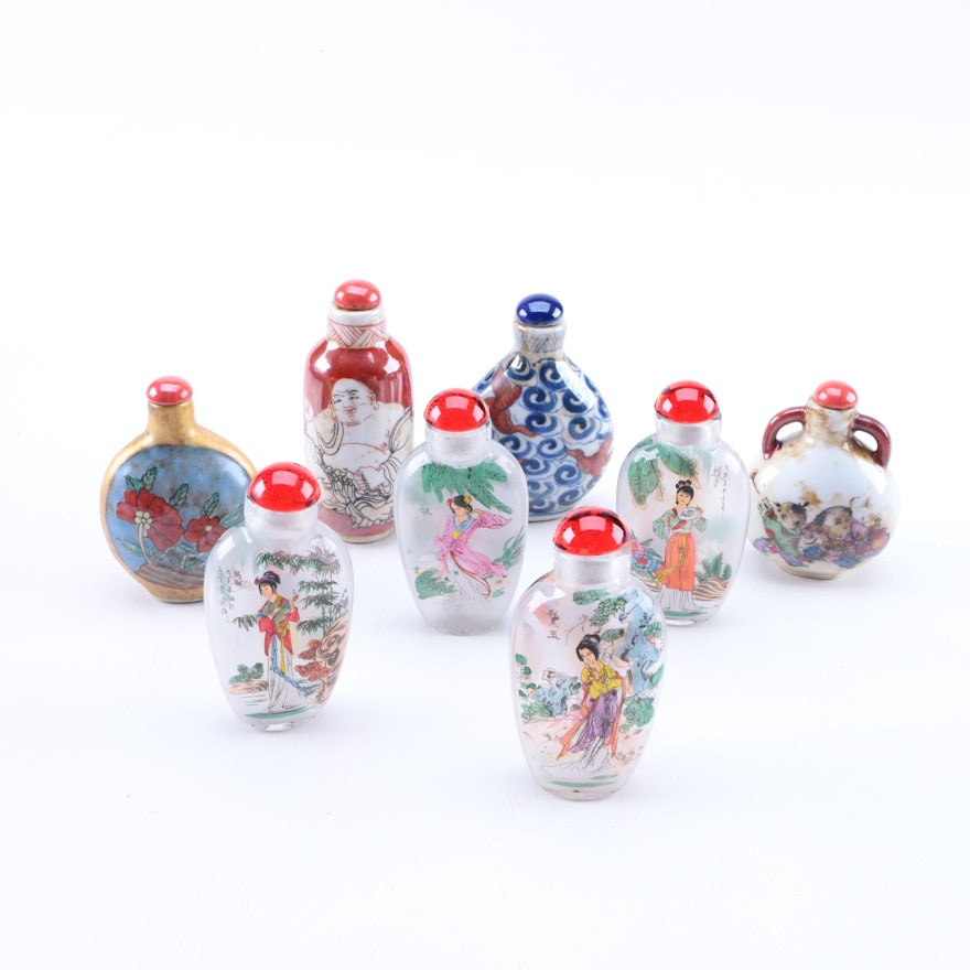 Vintage Chinese and Japanese Porcelain Snuff Bottles