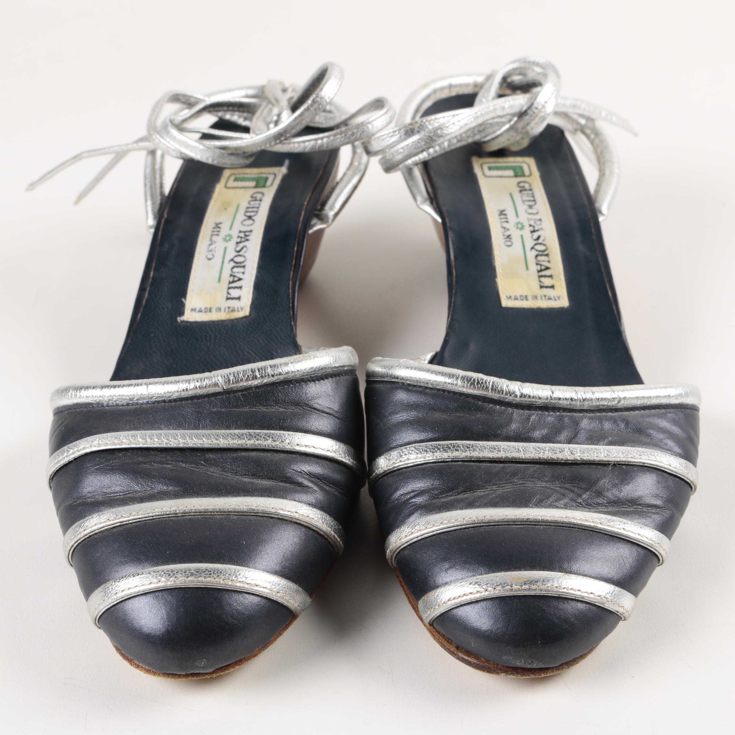 Women's Guido Pasquali Leather and Wood Mules