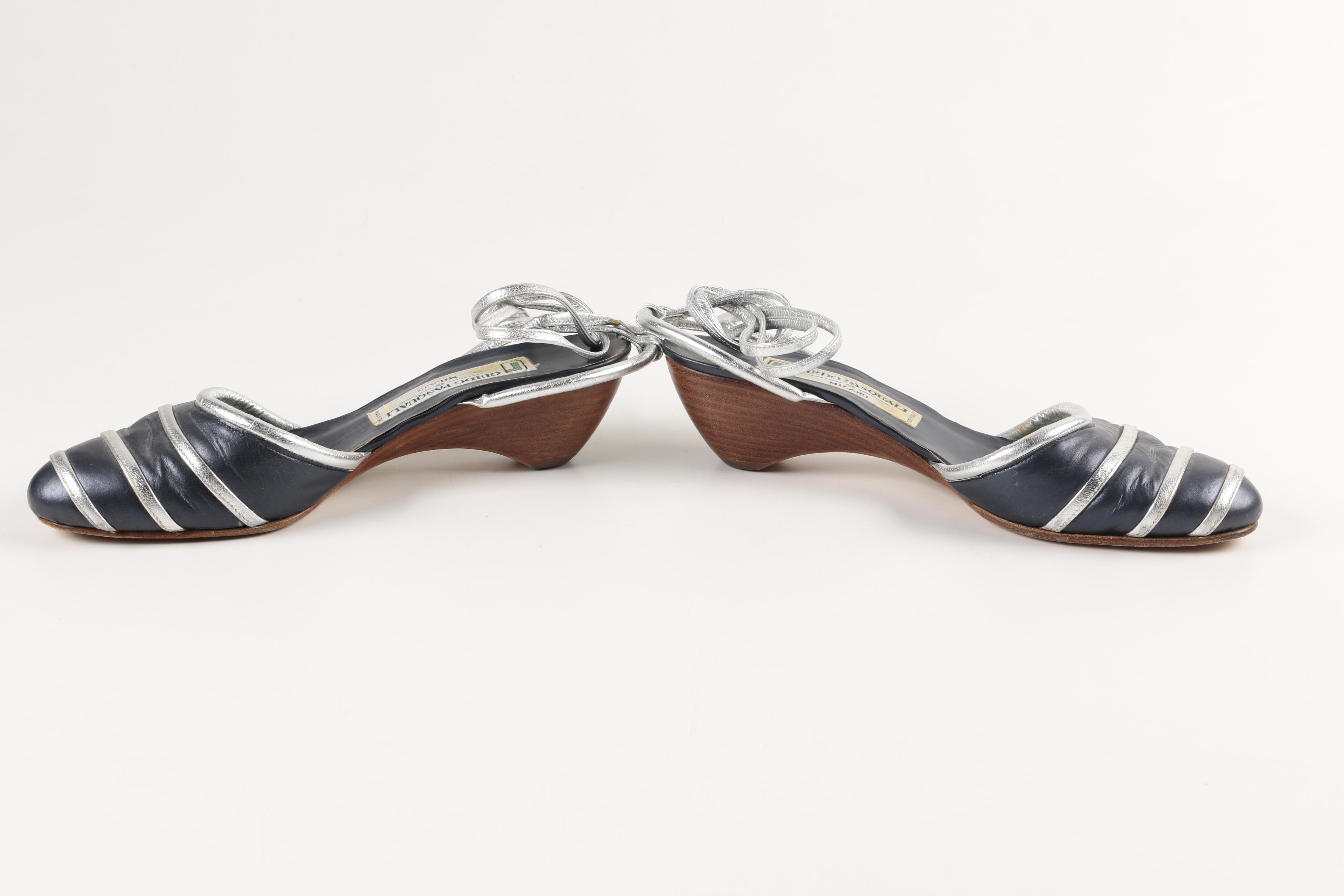 Women's Guido Pasquali Leather and Wood Mules