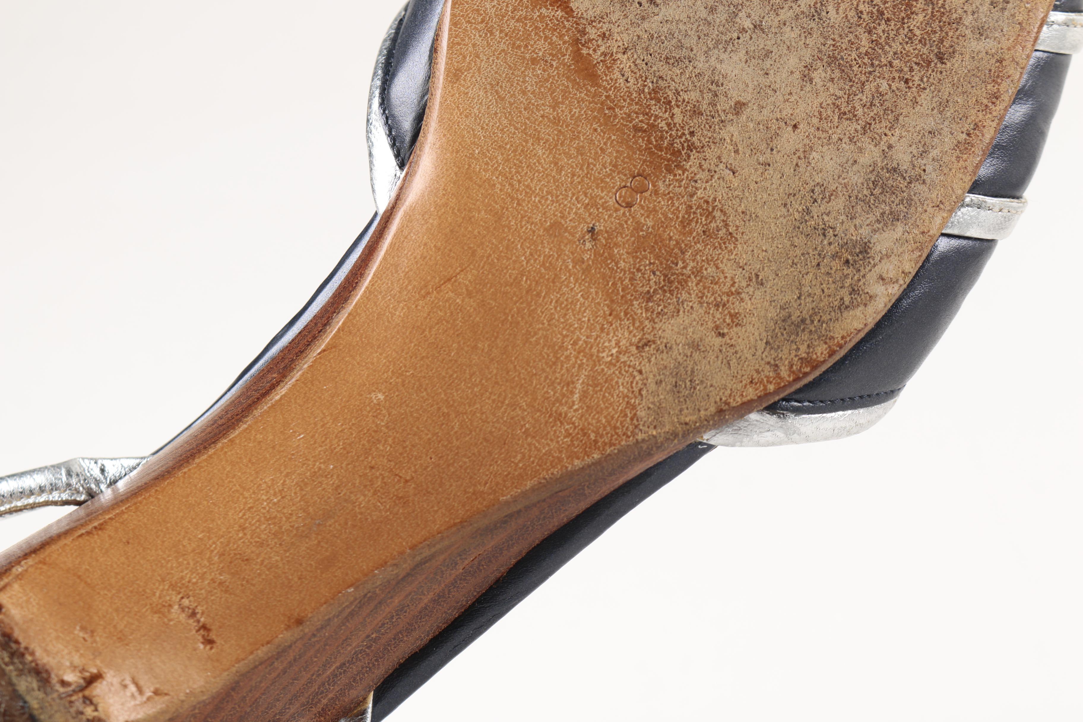 Women's Guido Pasquali Leather and Wood Mules