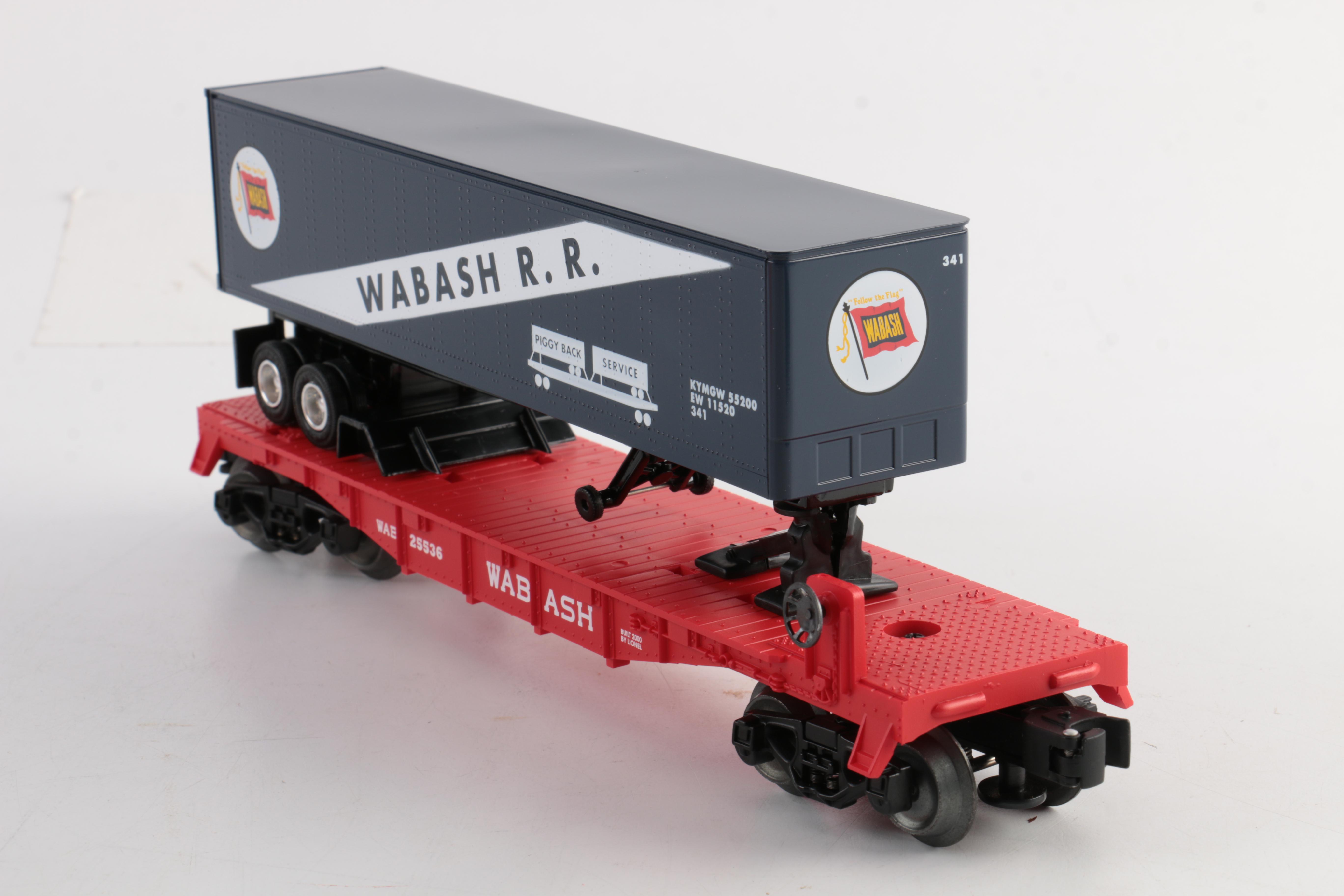 Lionel Wabash Flat Car With Trailer