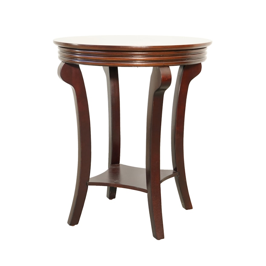 Mahogany Finished Round Occasional Table by The Bombay Company