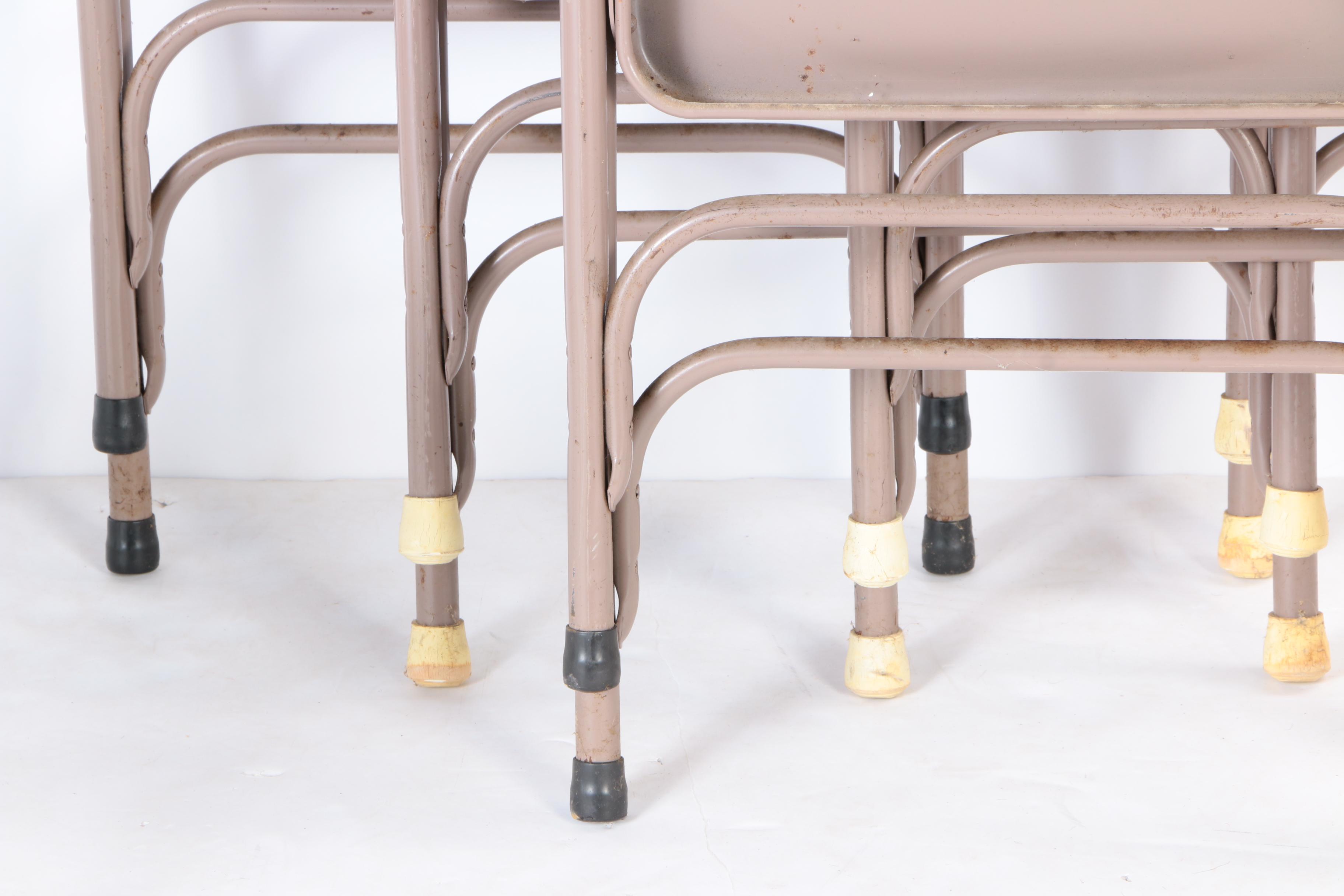 Six Metal Folding Chairs