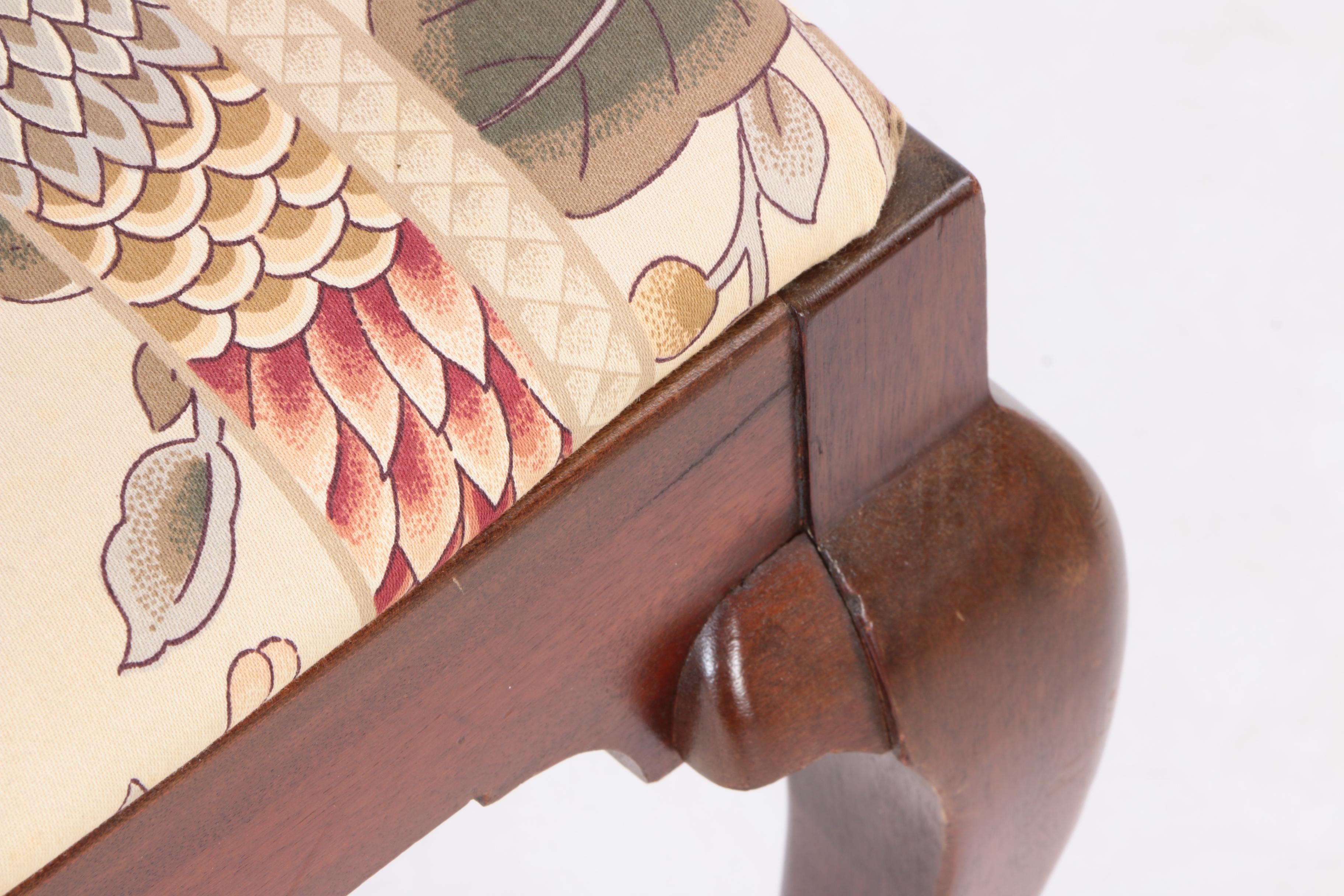 Queen Anne Style Mahogany Stool by Kling