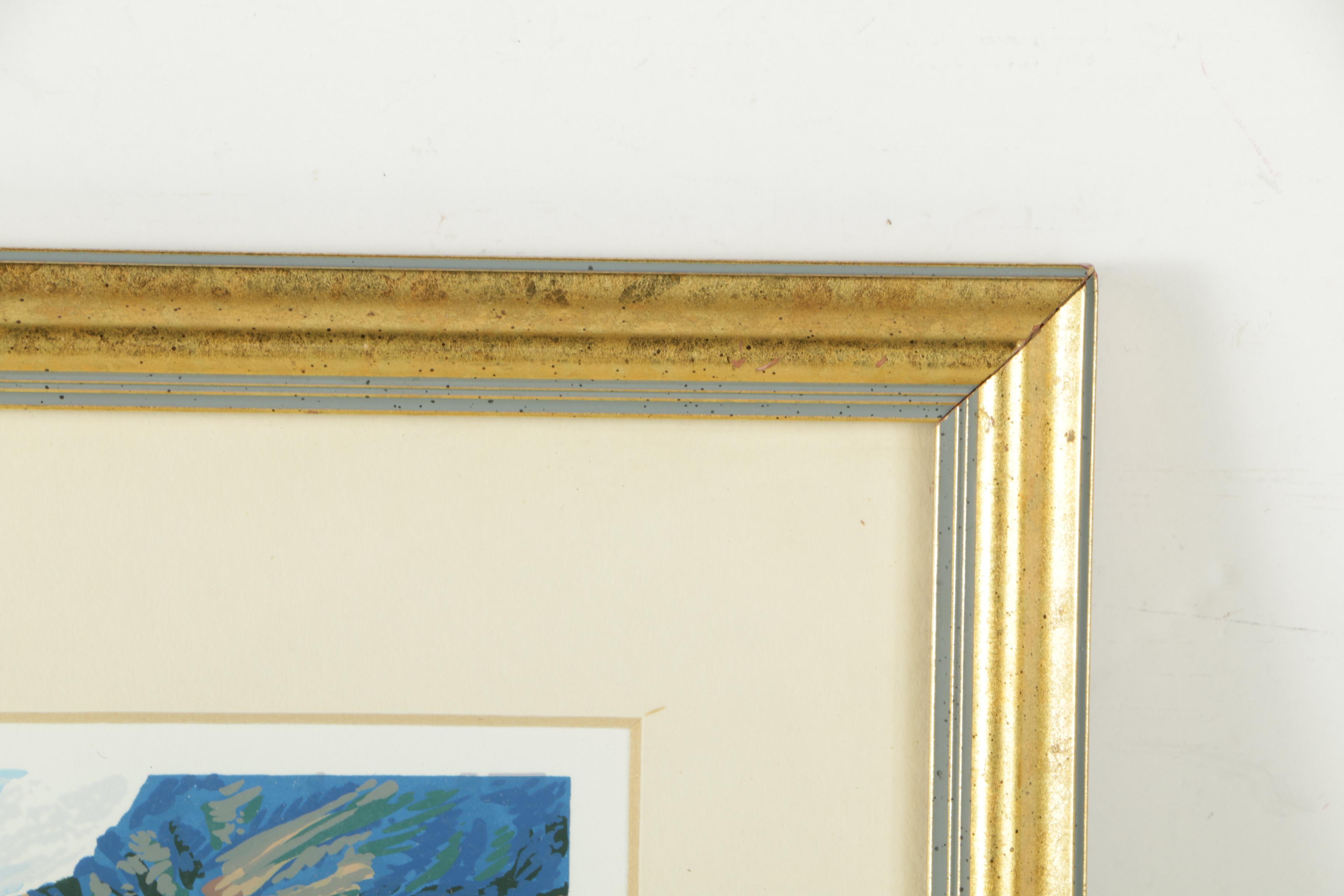 W. C. Hook Serigraph of Southwest Landscape