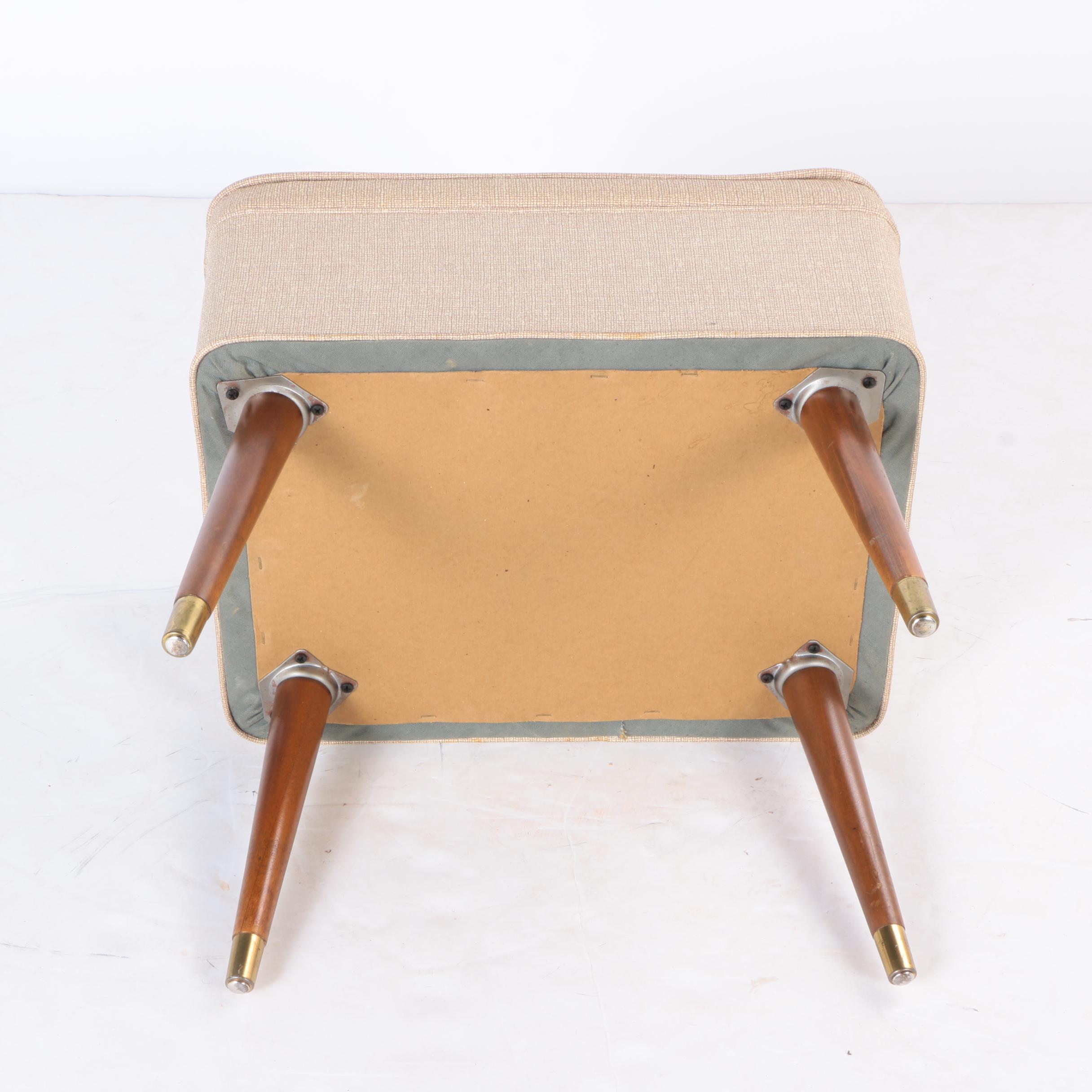 Vintage Mid Century Modern Singer Storage Ottoman and Sewing Supplies