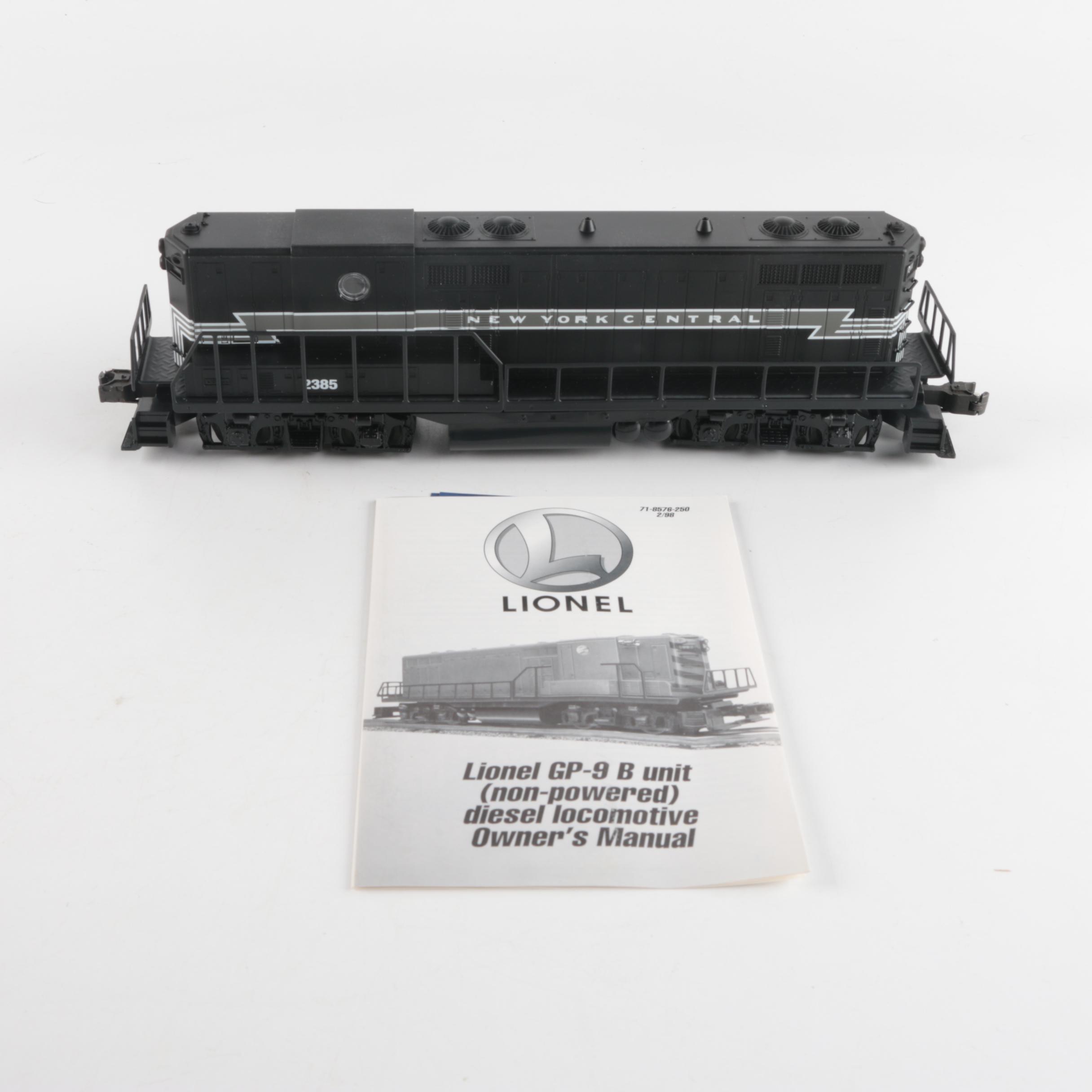 Lionel New York Central GP-9 Non-Powered B-Unit Diesel Locomotive