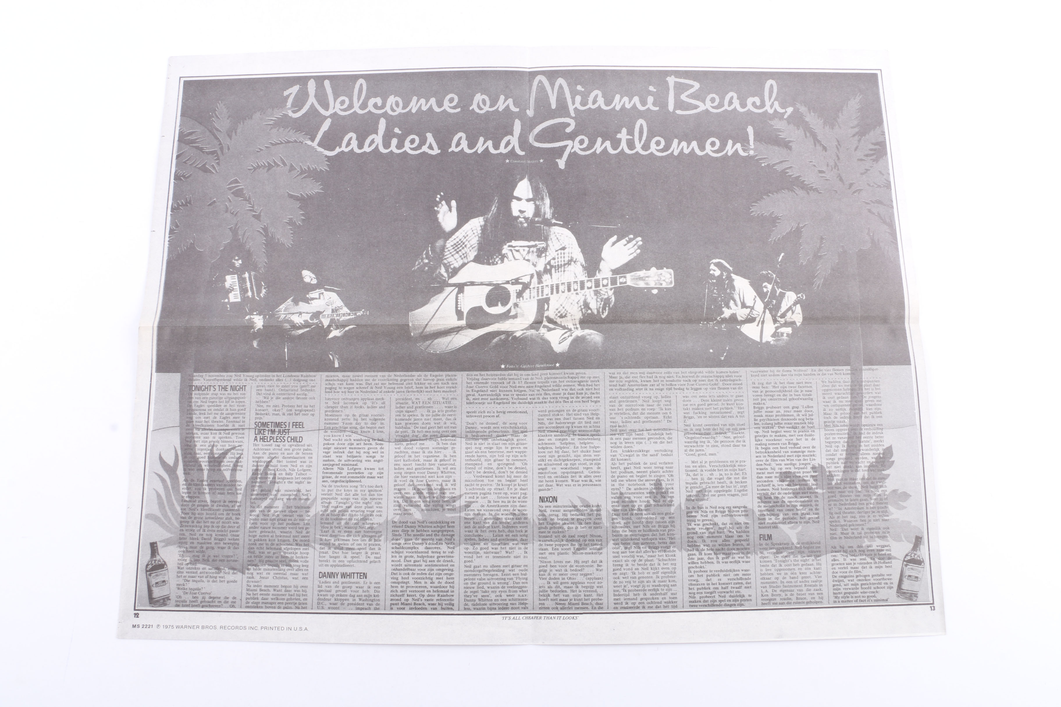 Neil Young "Tonight's The Night" Original US Pressing With Poster