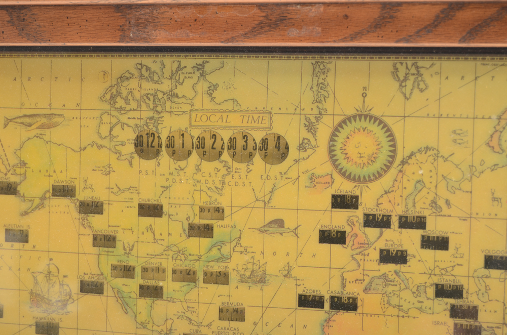 Vintage Howard Miller World Clock