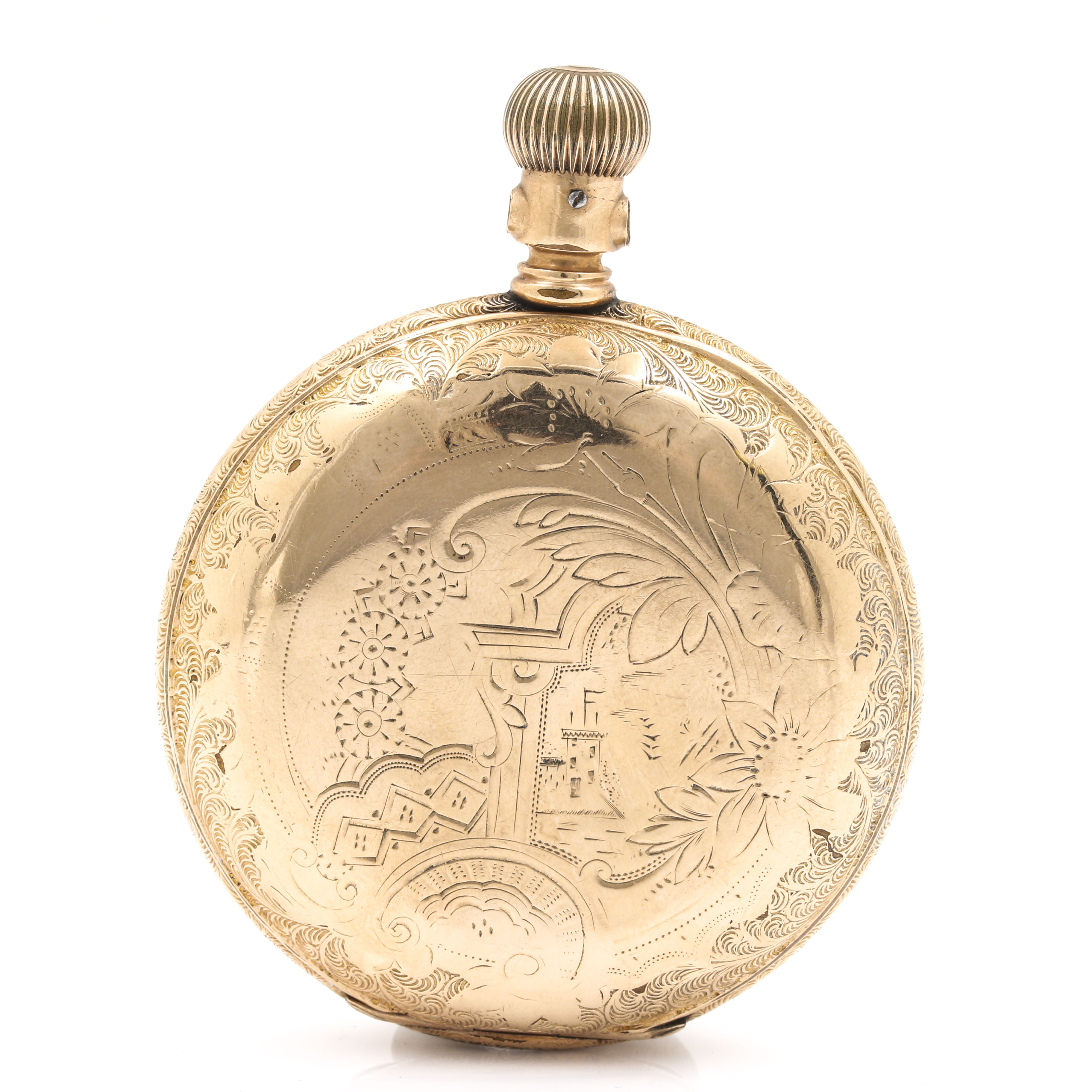 Round Gold Filled Pocket Watch