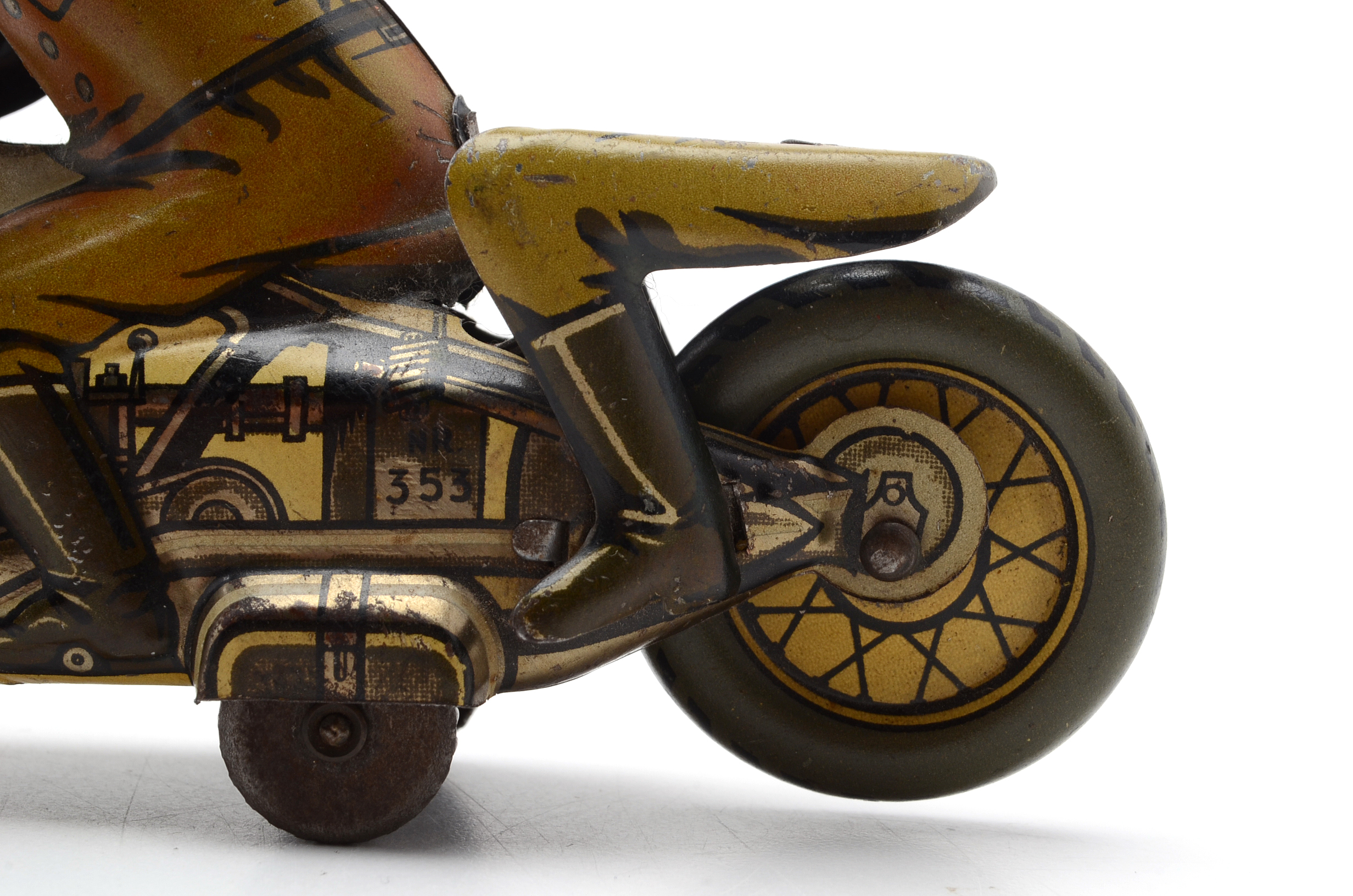 Vintage German Tin Toy Motorcycle