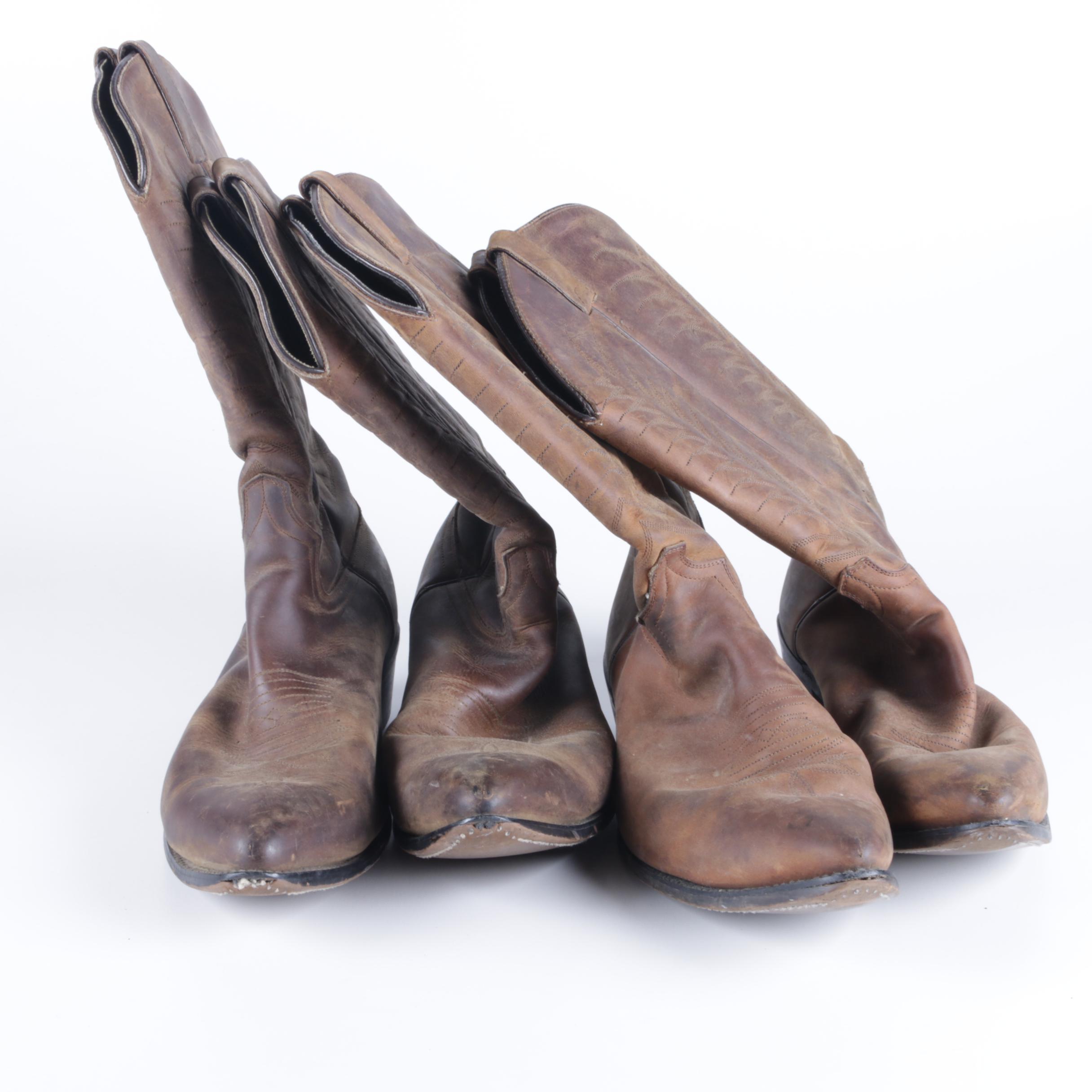 Men's Brown Leather Cowboy Boots