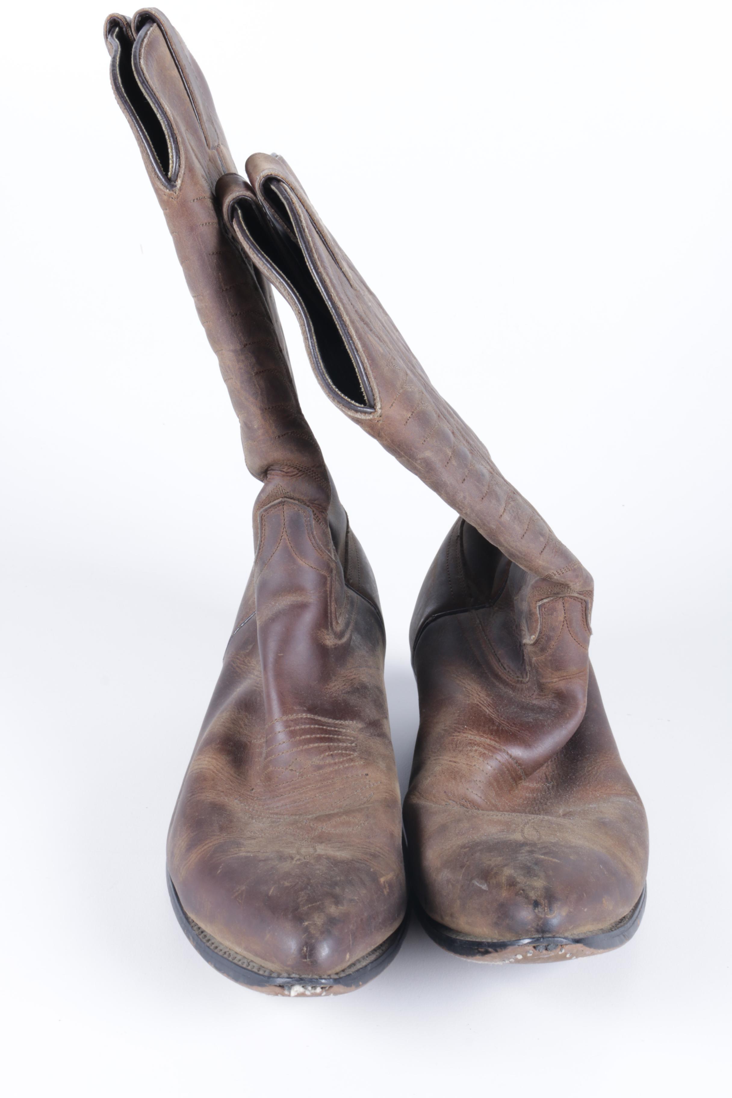 Men's Brown Leather Cowboy Boots