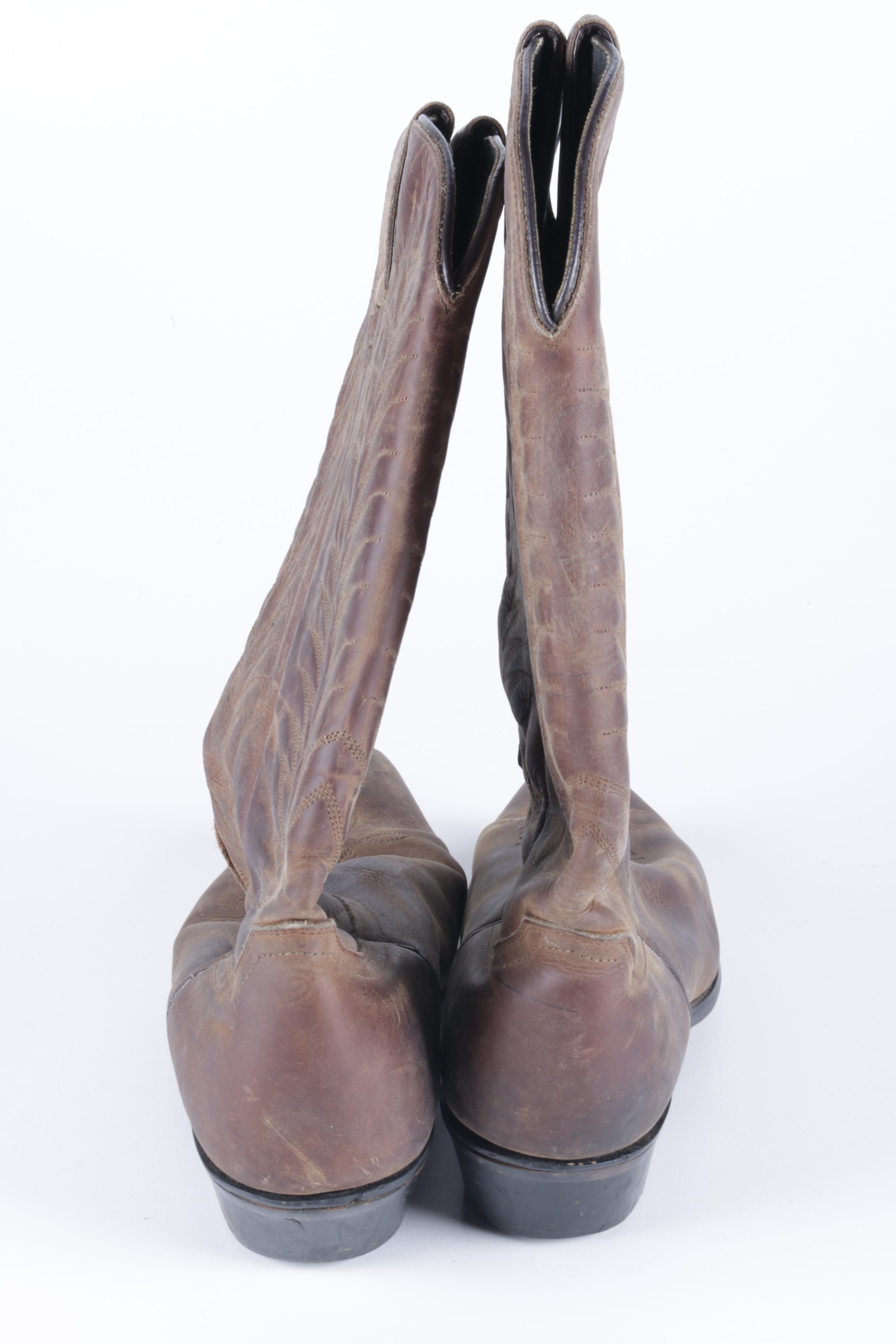 Men's Brown Leather Cowboy Boots