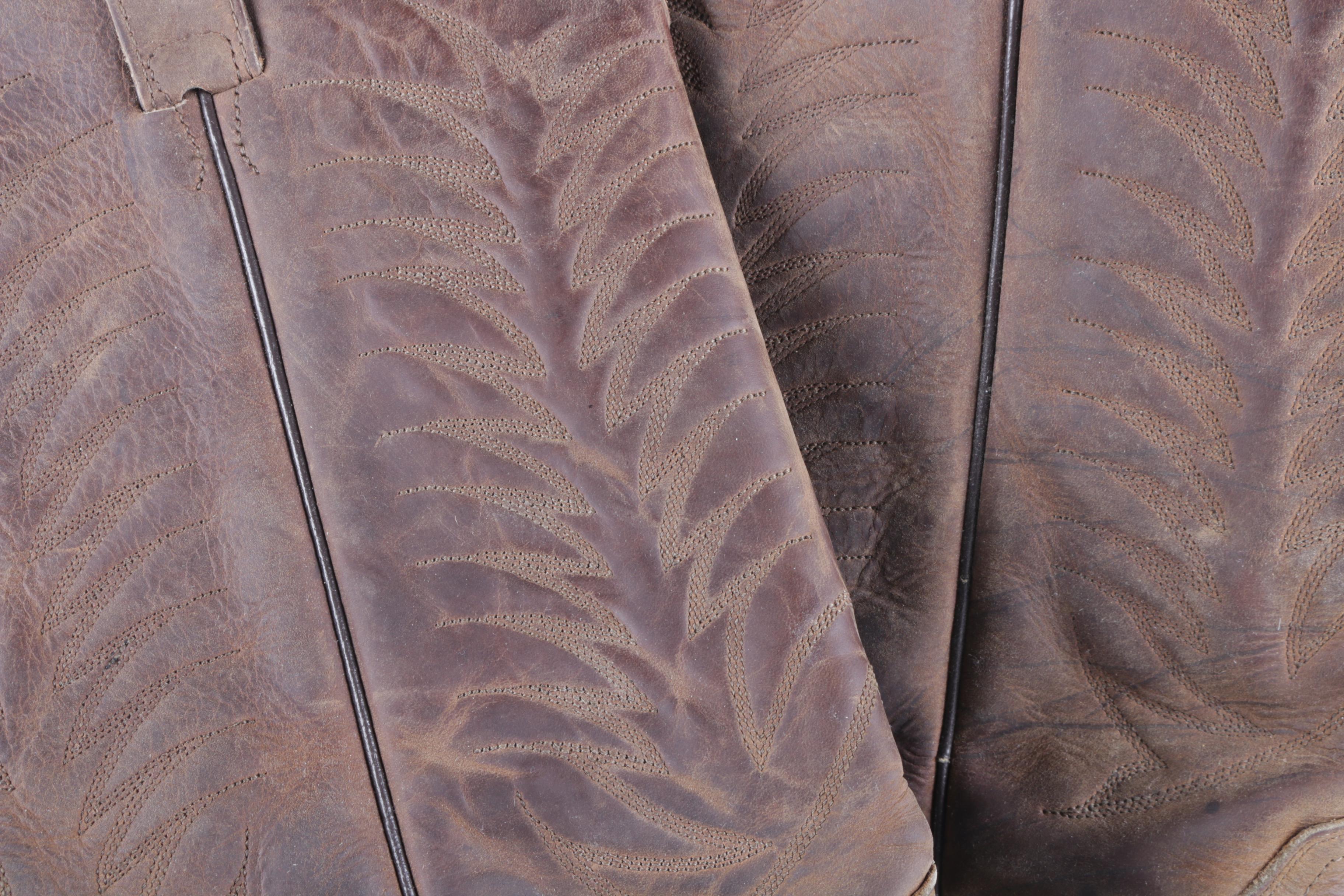 Men's Brown Leather Cowboy Boots