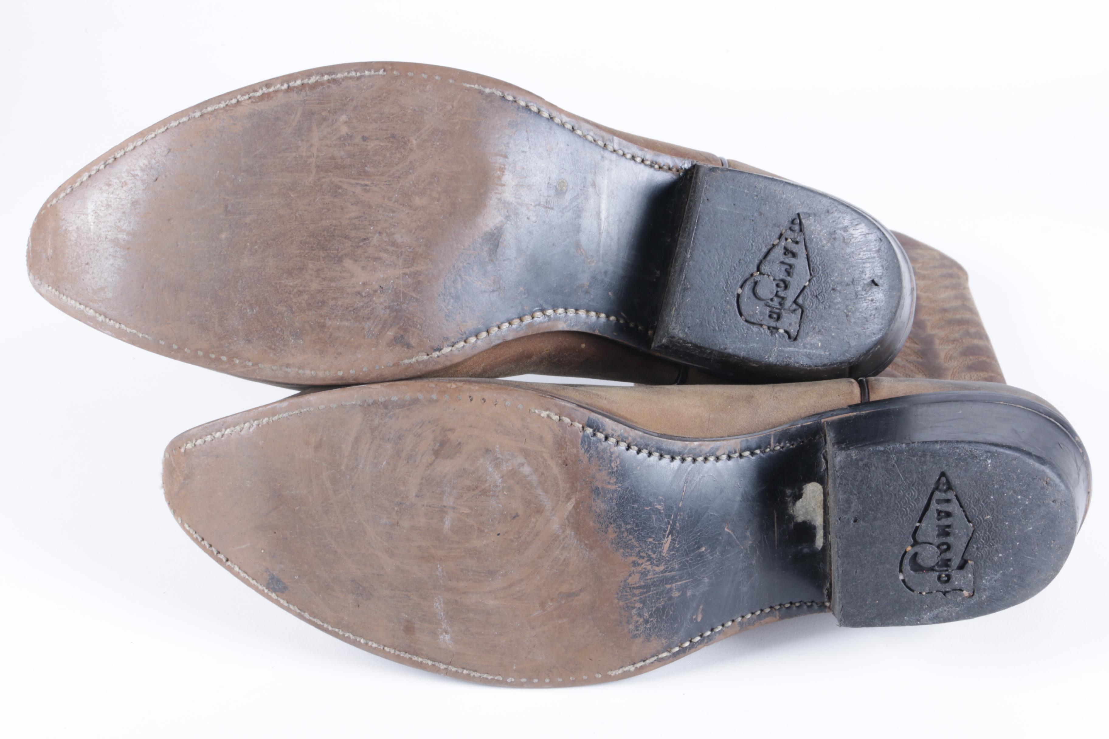 Men's Brown Leather Cowboy Boots