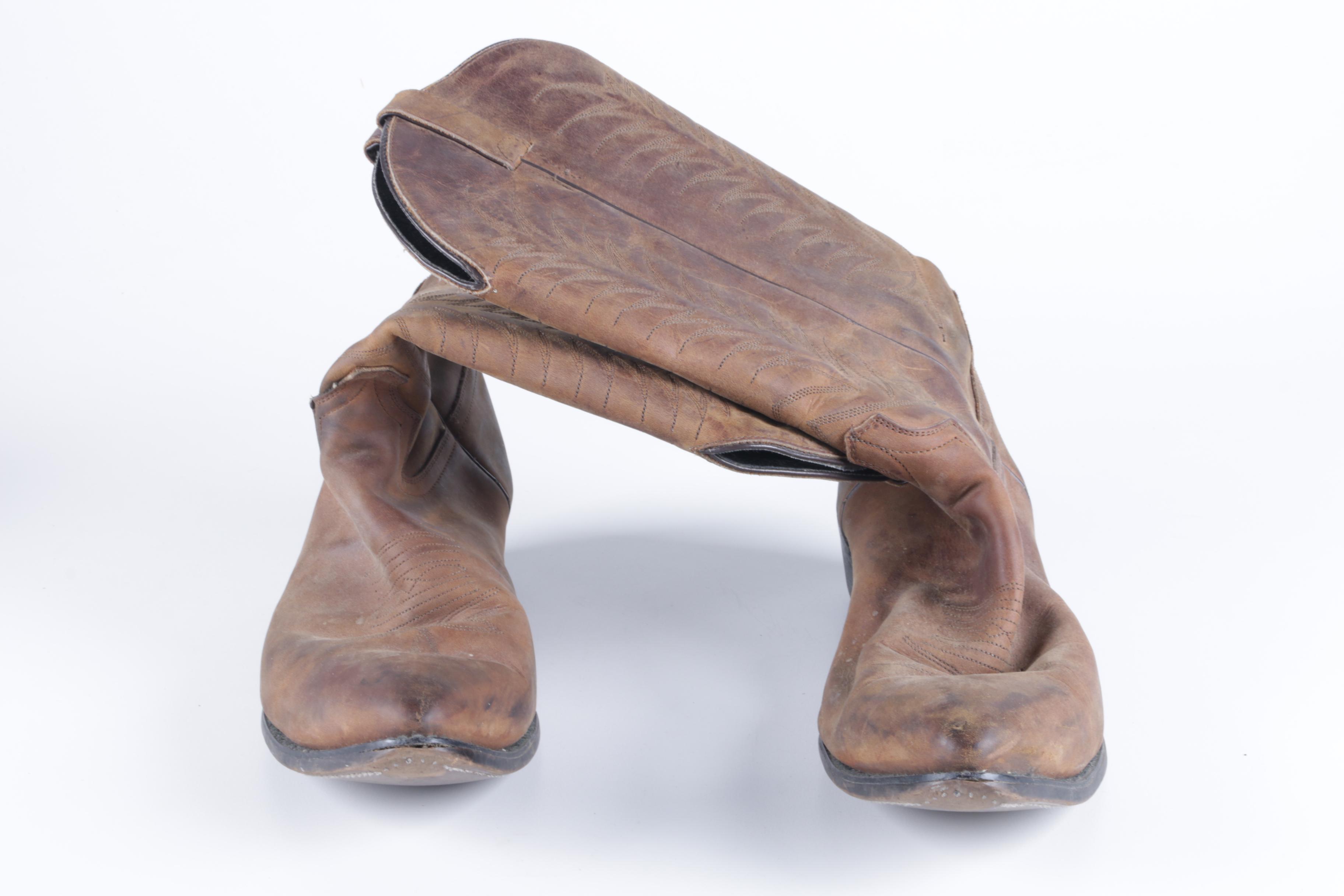 Men's Brown Leather Cowboy Boots