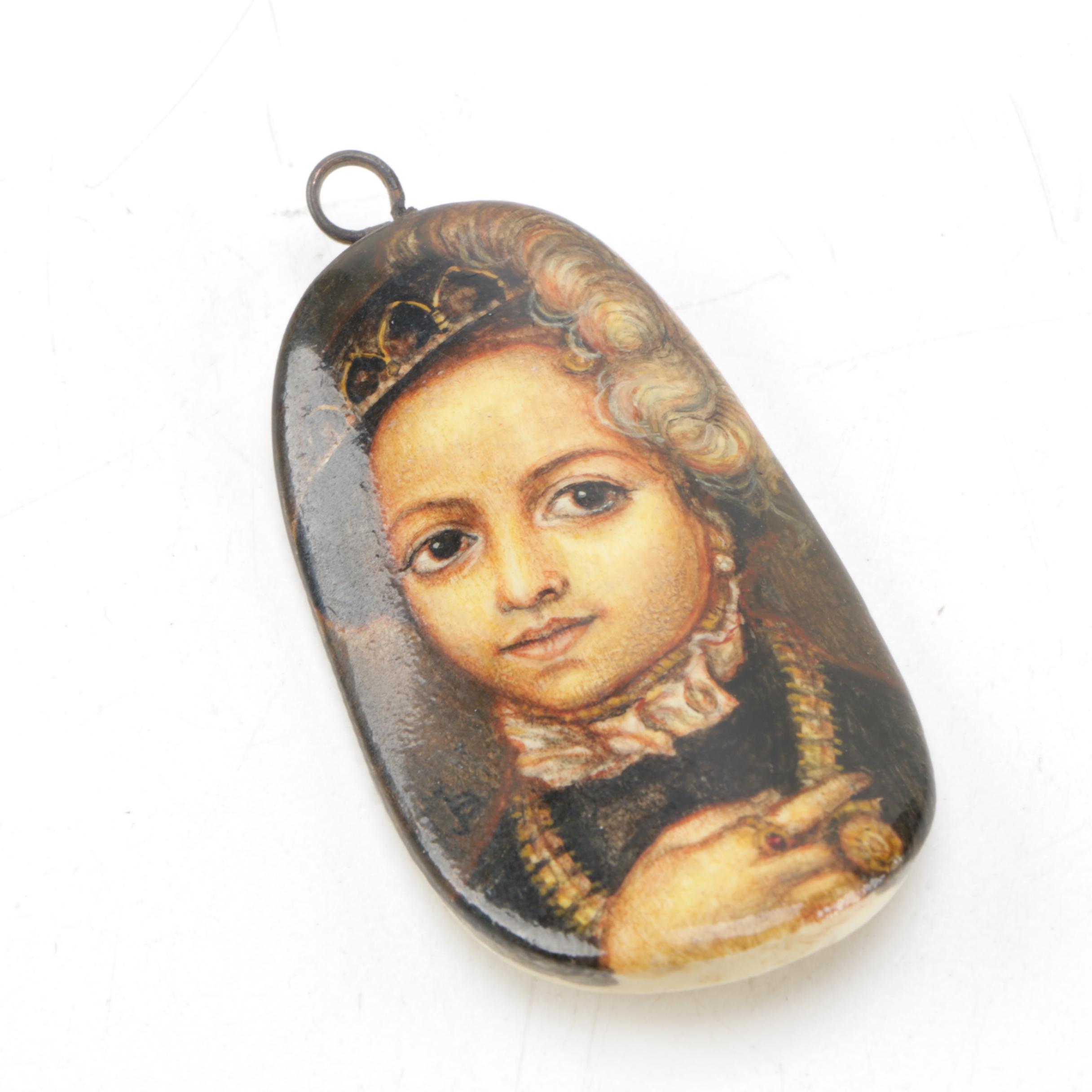 Hand-Painted Portrait Pendant