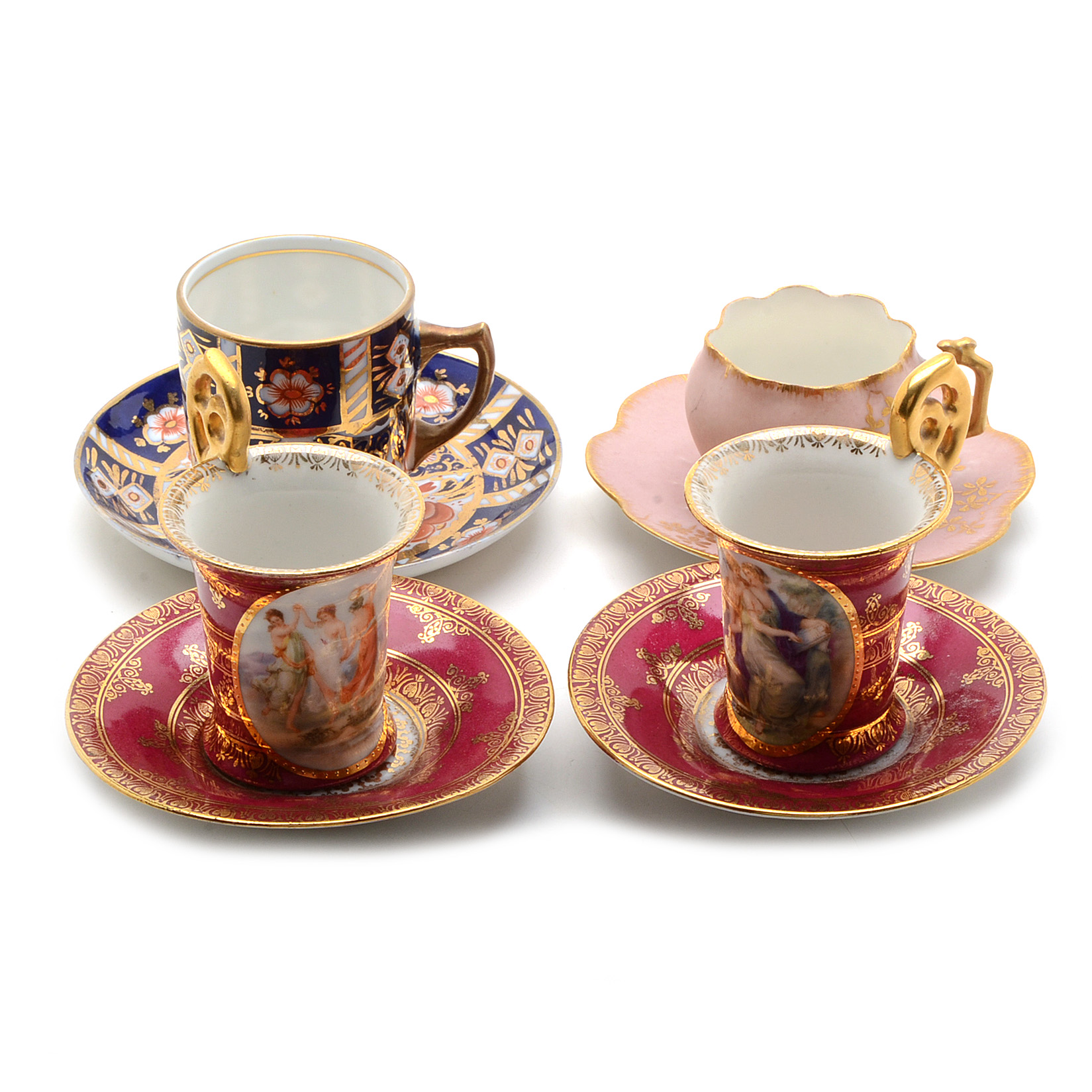 Four Vintage Demitasse Cup and Saucer Sets