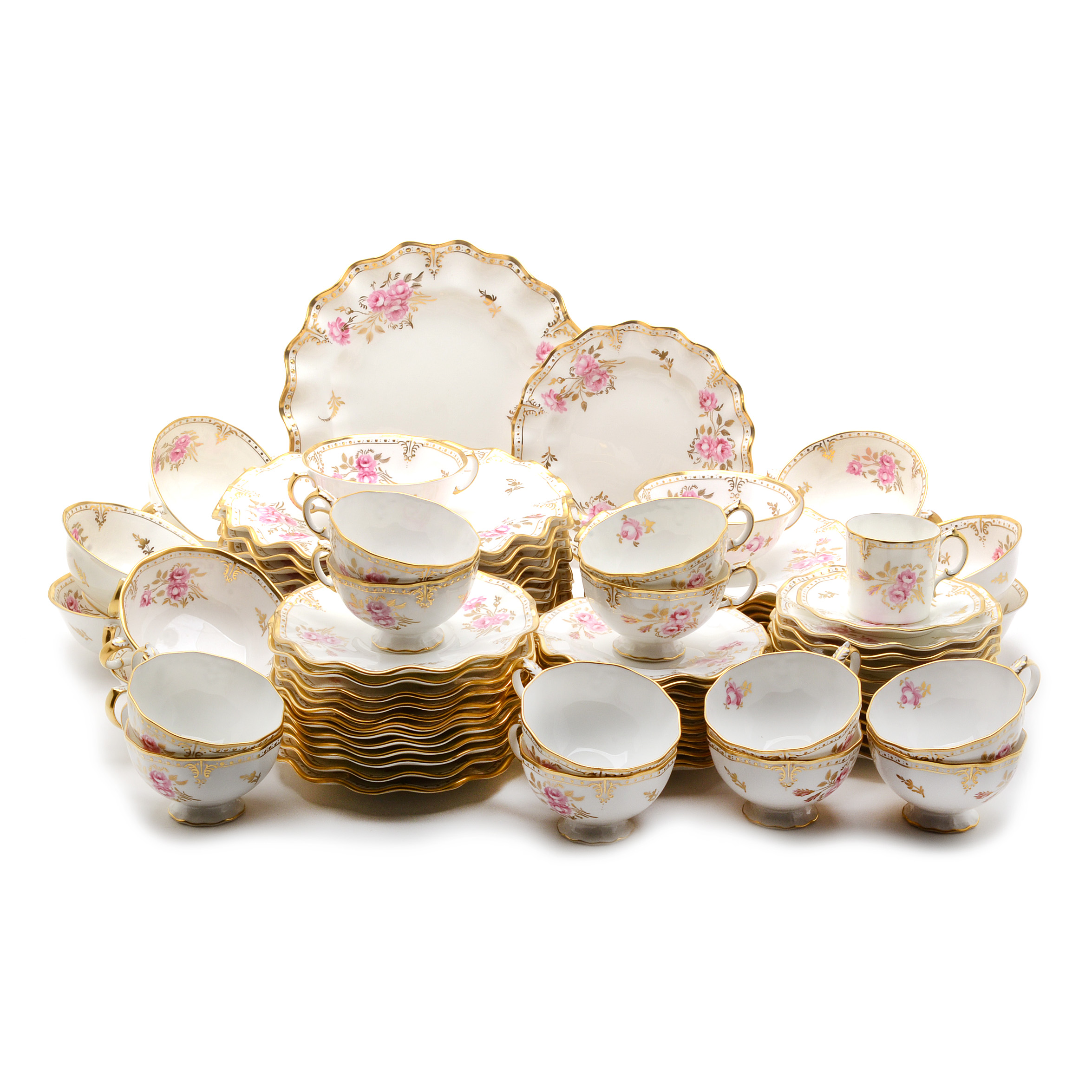 Royal Crown Derby "Royal Pinxton Roses" Bone China Service for Twelve